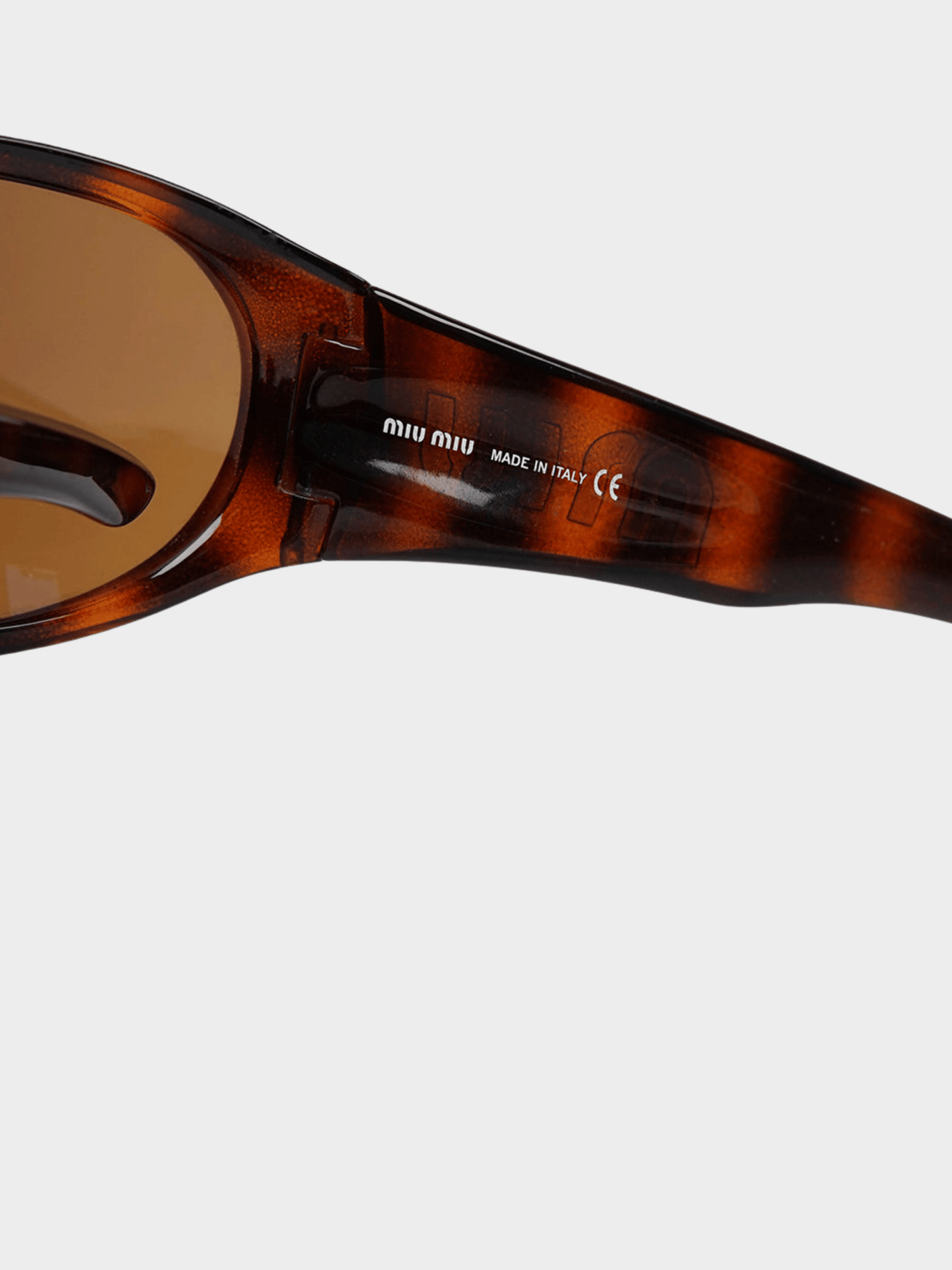 Miu Miu 2000s Brown Tortoiseshell Visor Sunglasses