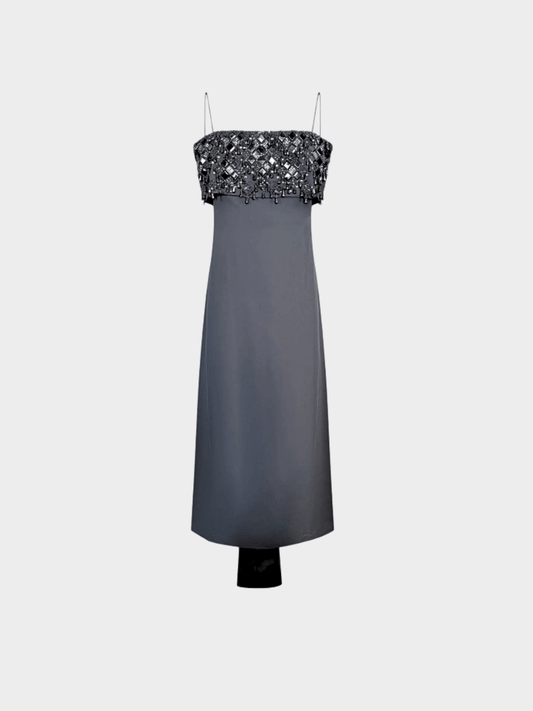 Valentino 2000s Black Square Neckline Evening Gown