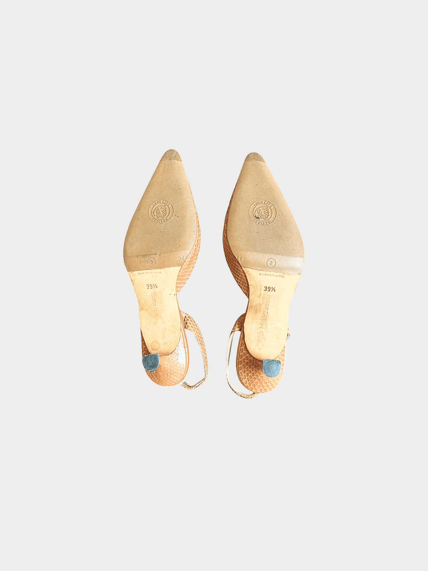 Manolo Blahnik 2000s Tan Python Leather Heels