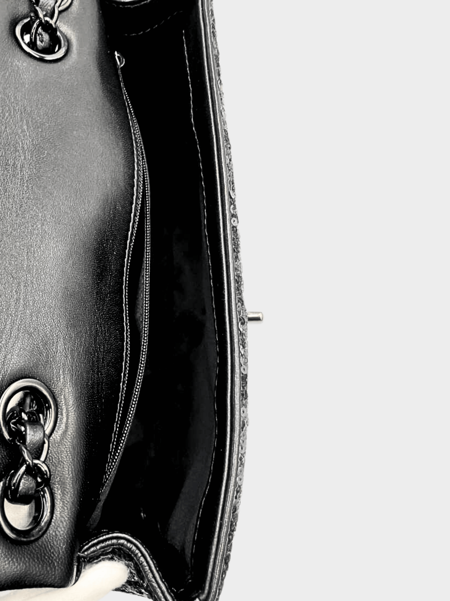 Chanel 2001 Black Classic Flap Sequin Shoulder Bag