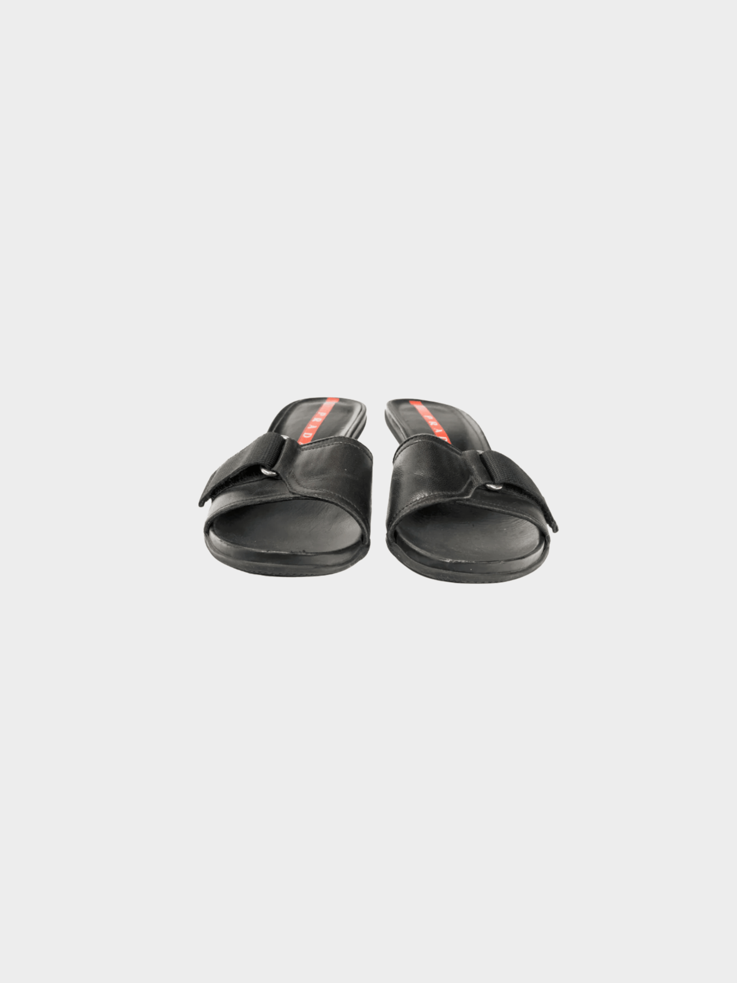 Prada 2000s Sport Black Leather Mule Sandals