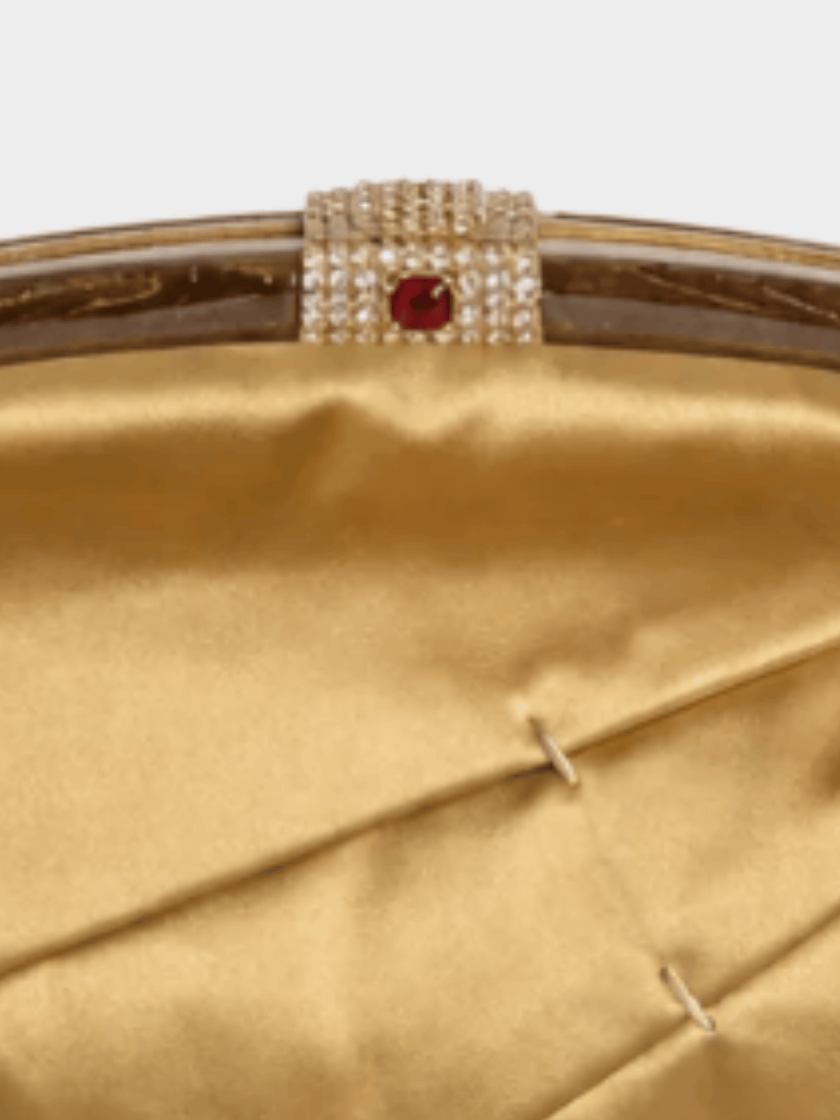 Valentino 2000s Gold Satin Embellished Bag