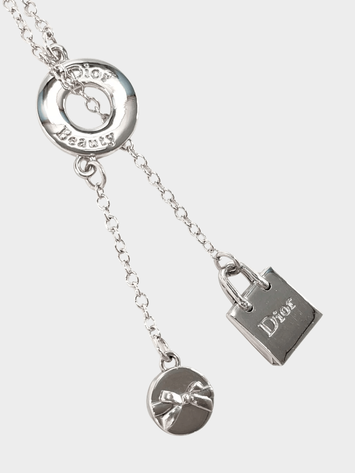 Christian Dior 2000s Logo Charm Necklace