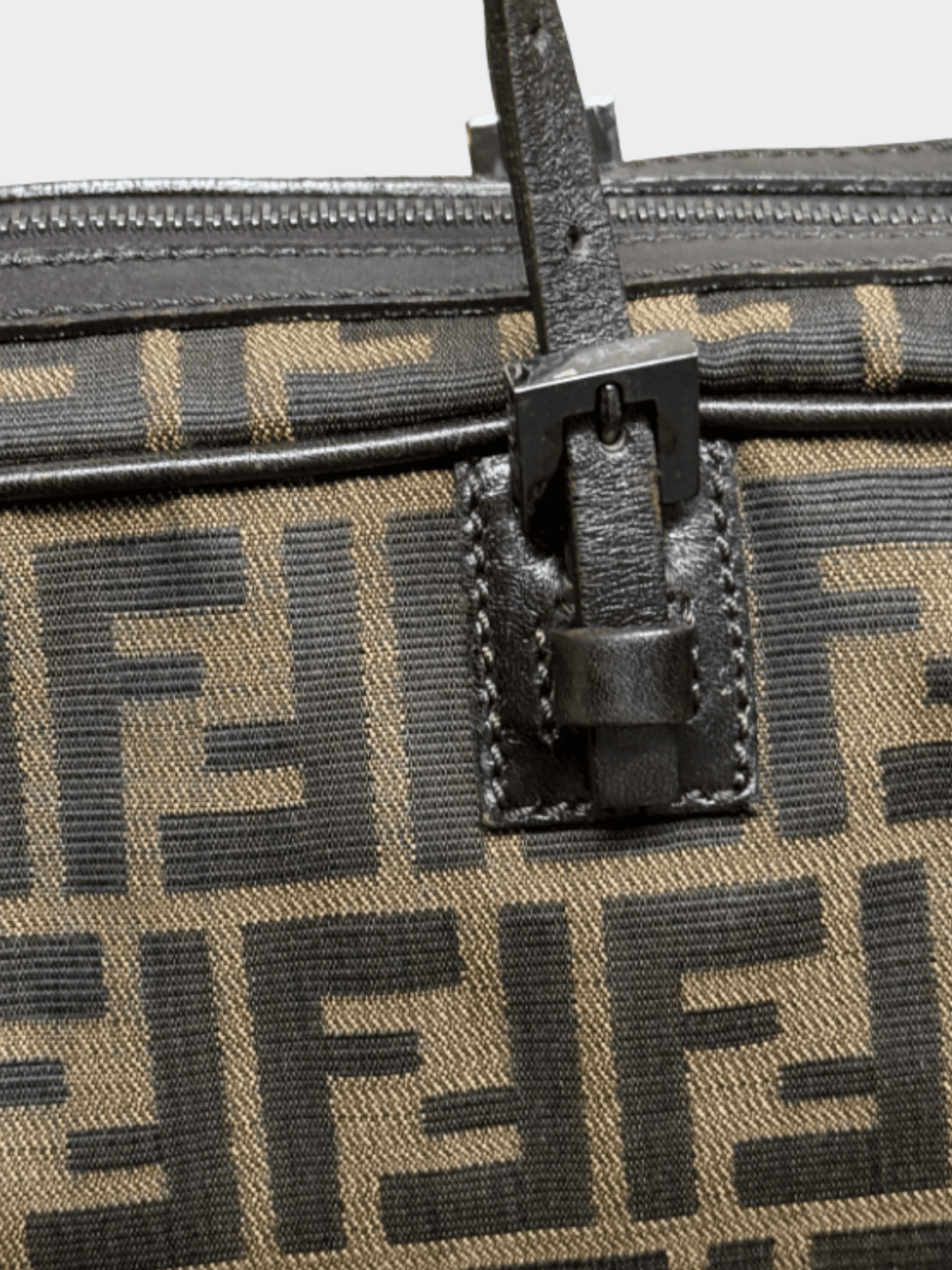 Fendi 2000s Brown FF Zucca Boston Bag