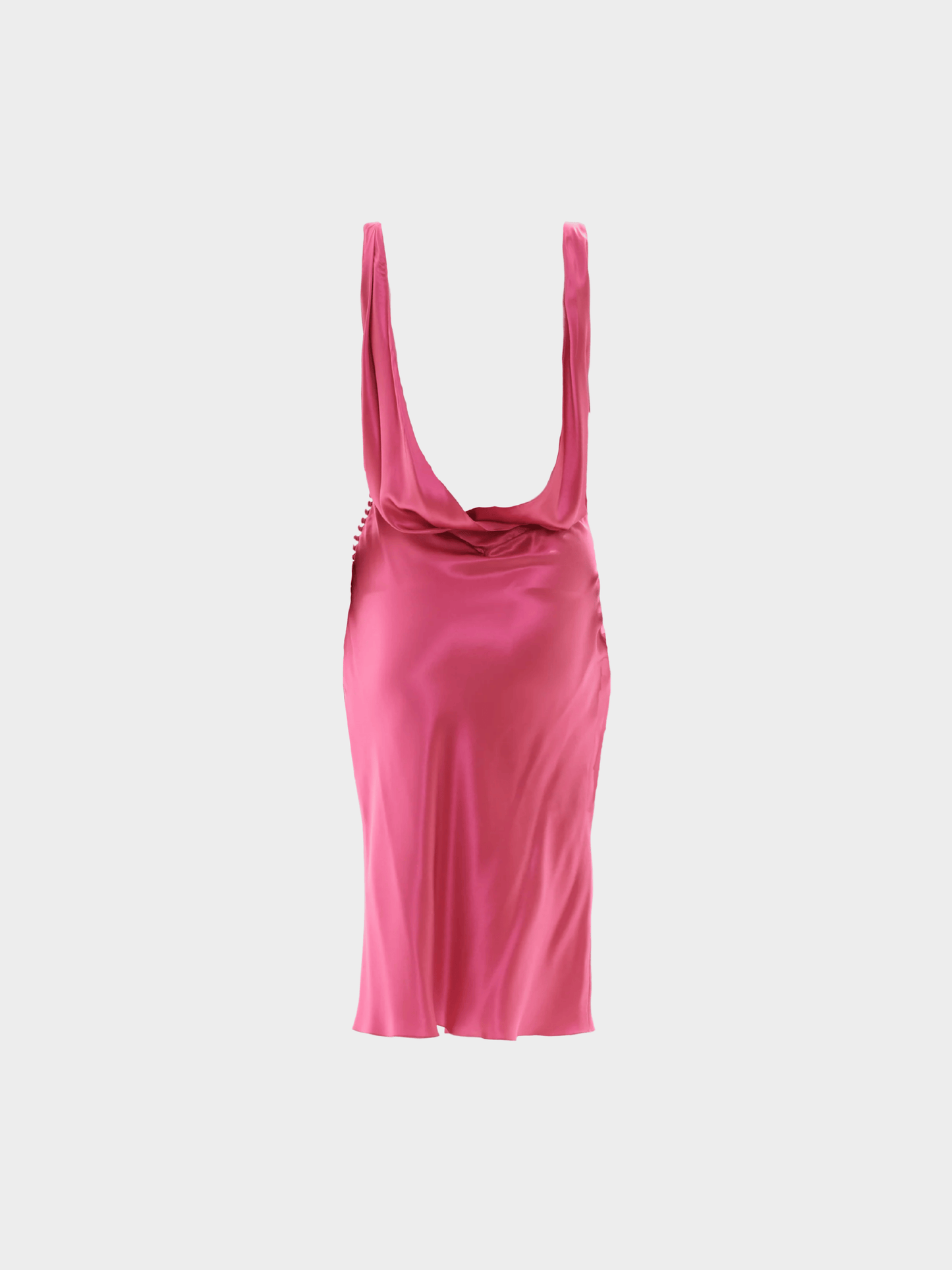 Christian Dior by John Galliano SS 2004 Pink Silk Satin High Bias But Slit Dress