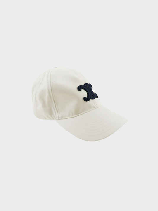 Celine 2020 White Macadam Triomphe Cap