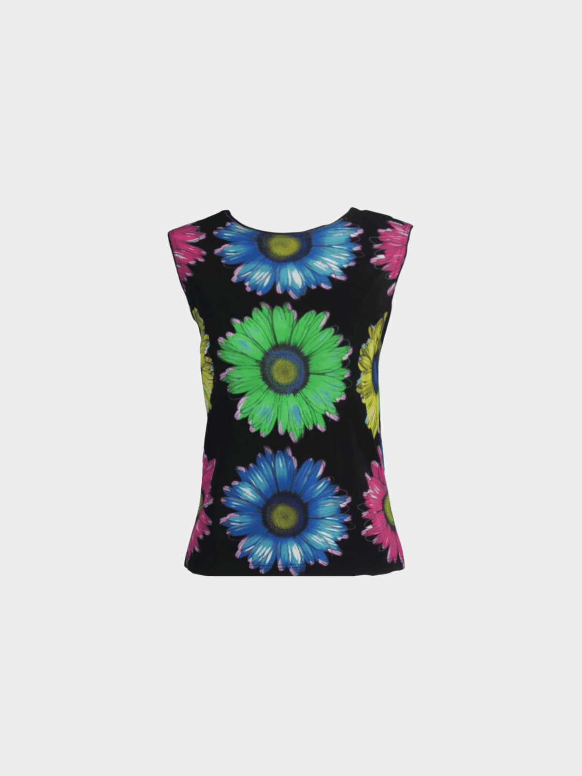 Gianni Versace 1990s Black Floral Print Top