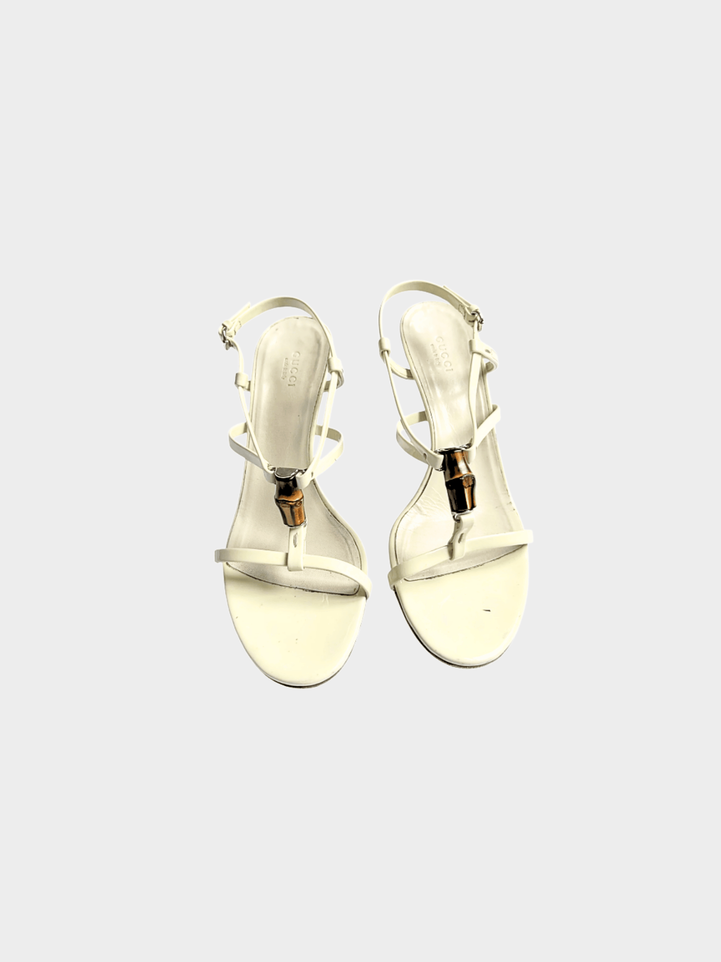 Gucci by Tom Ford 2000s Cream Bamboo Sandal Heels
