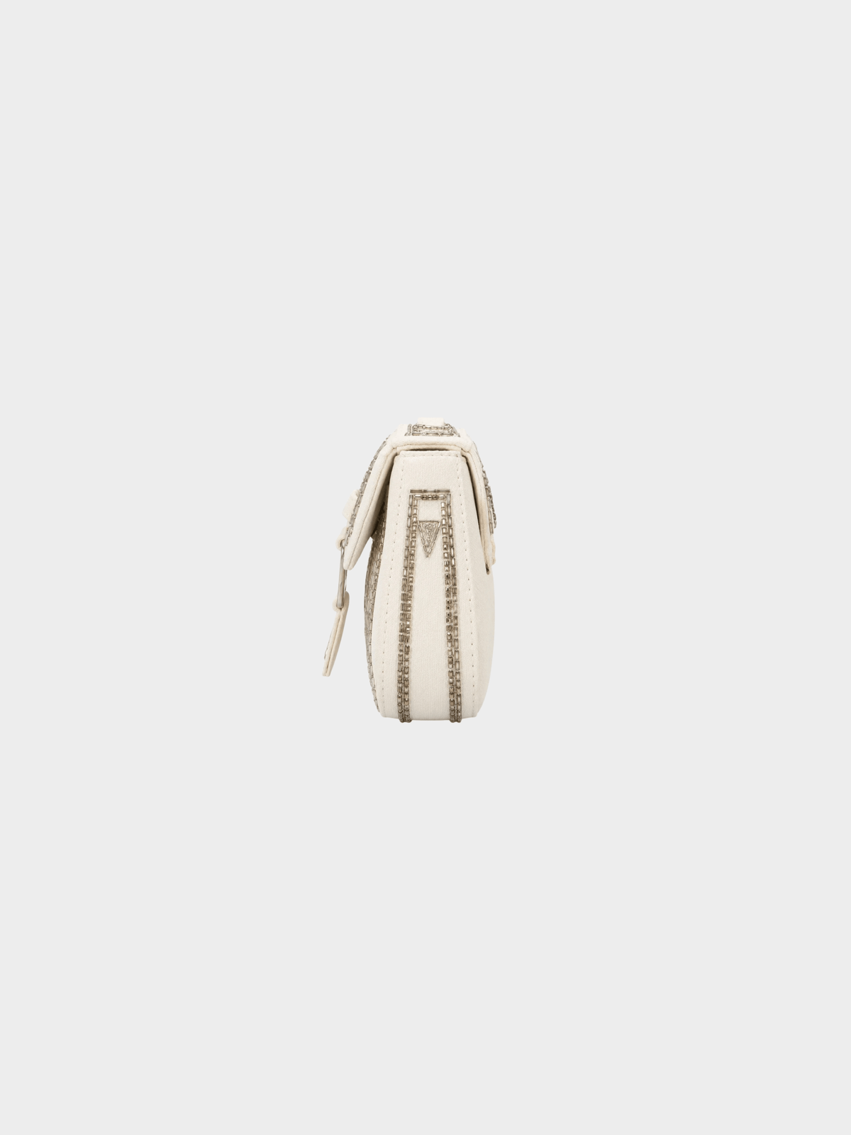 Christian Dior 2000s Limited Edition White Silk and Pearl Columbus Clutch