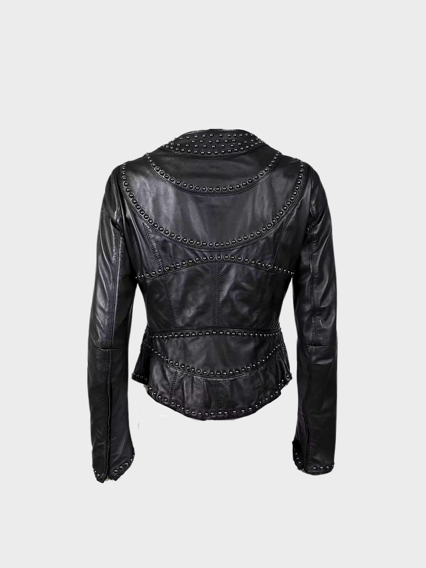 Roberto Cavalli 2000s Just Cavalli Black Studded Leather Jacket