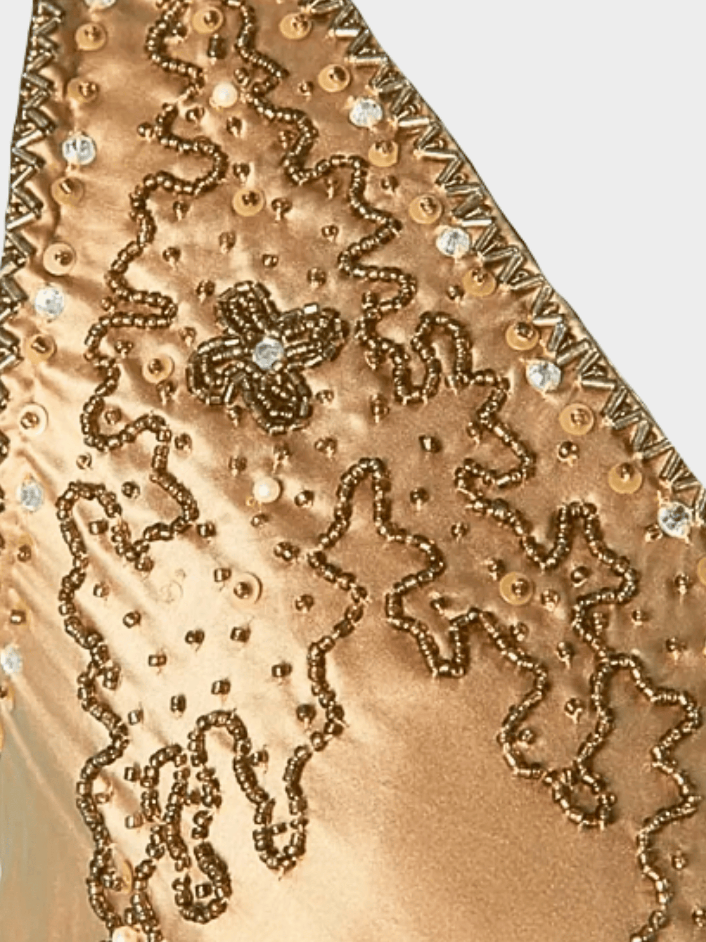 Versace 1990s Light Beige Beaded Midi Dress