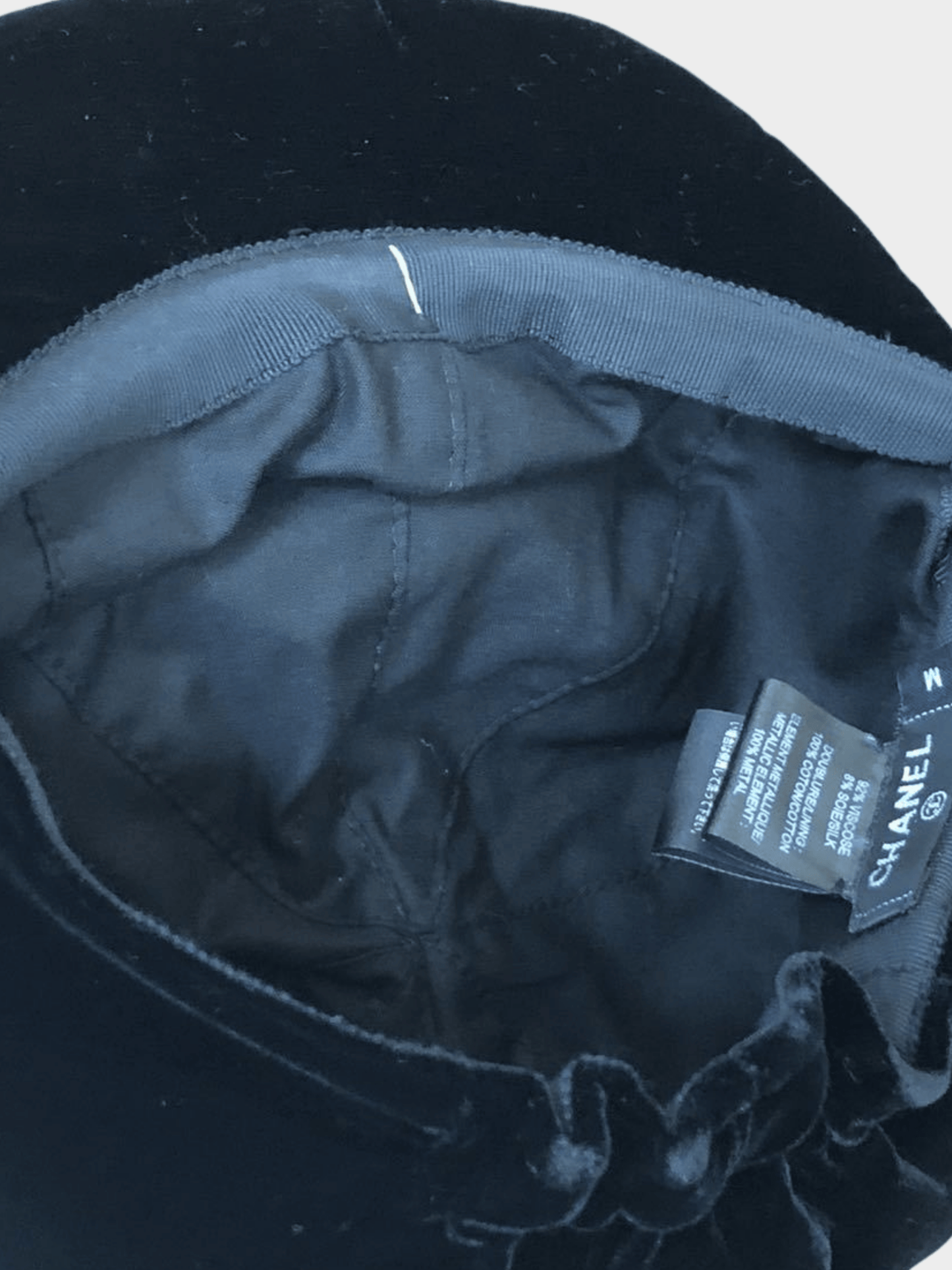 Chanel 2021 Black Velvet Newsboy Casquette Hat