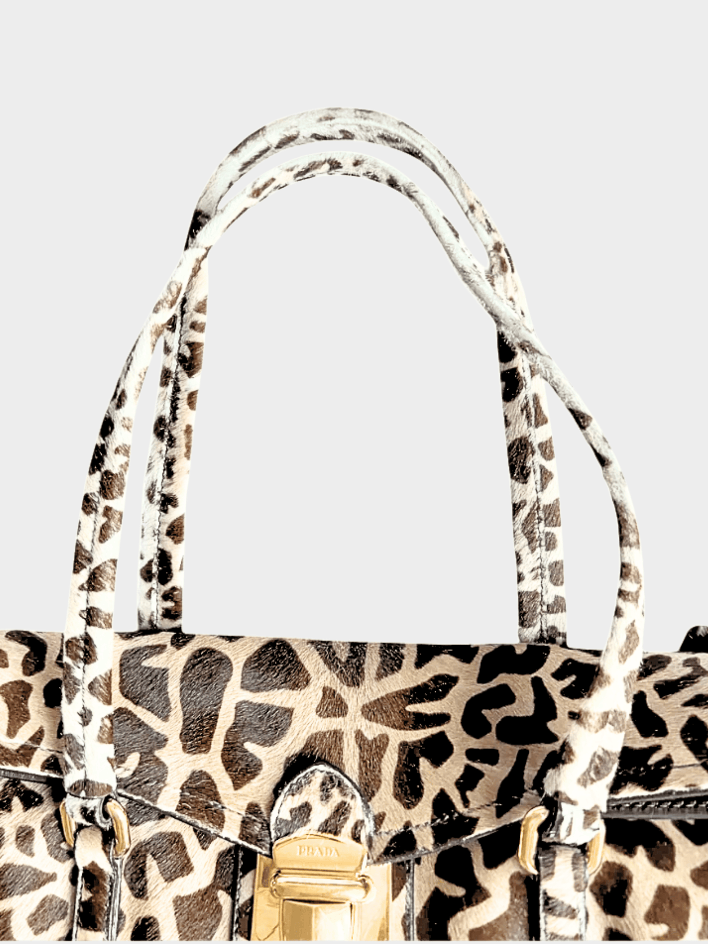 Prada 2000s Ponyhair Giraffe-Print Cavallino Shoulder Bag