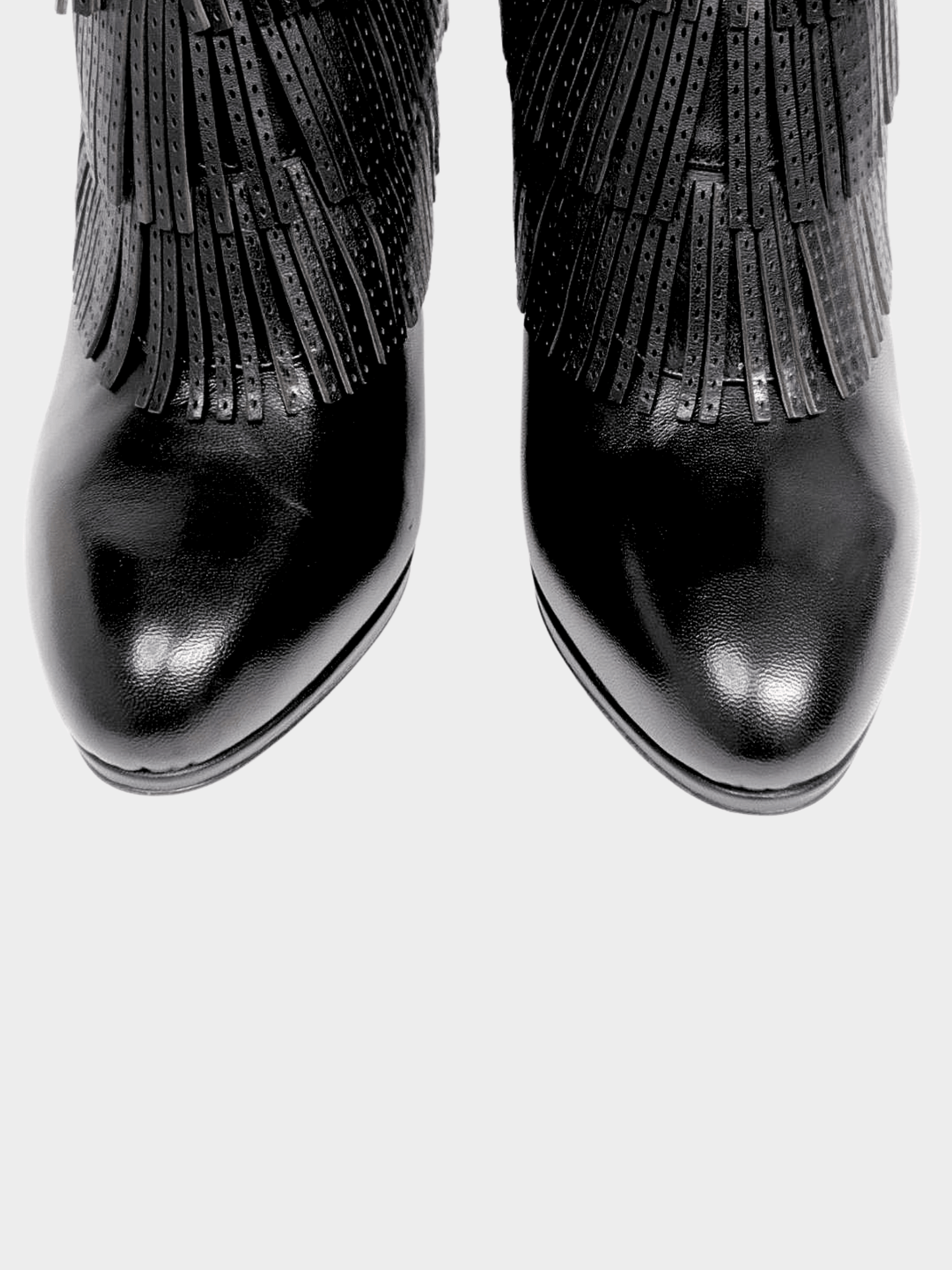 Sergio Rossi FW 2010 Black Leather Fringe Boots