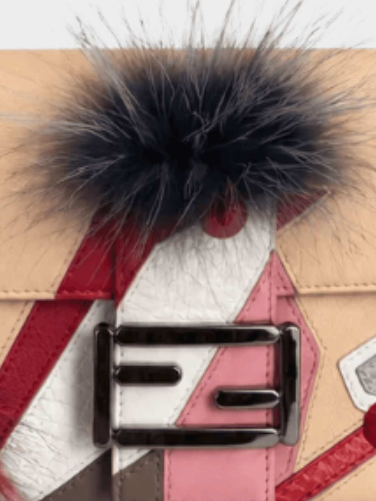 Fendi 2000s Beige Fur Embellished Bag