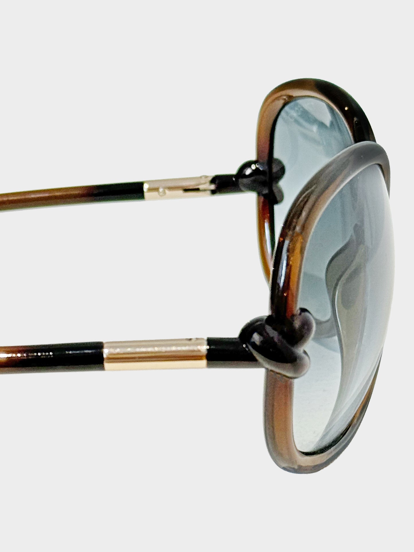 Tom Ford 2000s Dark Brown and Gradient Knotted Detail Sonja Sunglasses