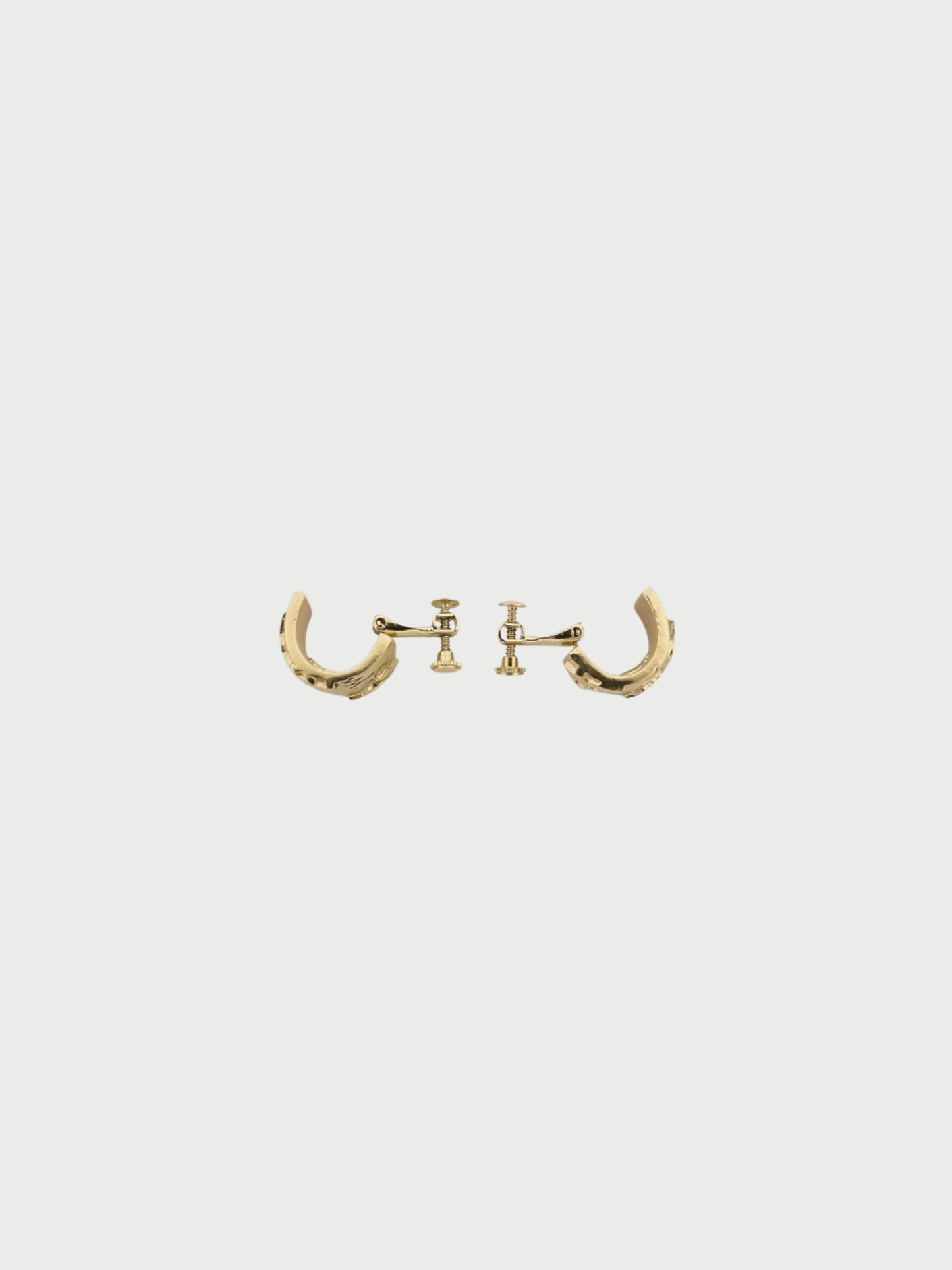 Yves Saint Laurent 1990s Gold Plated Metal Logo Earrings