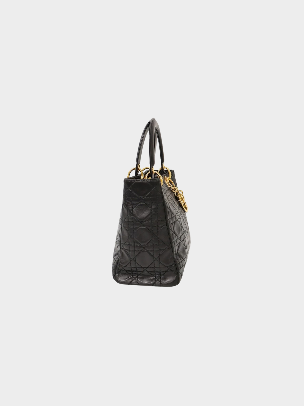 Christian Dior 2000s Black Leather Lady Dior Handbag