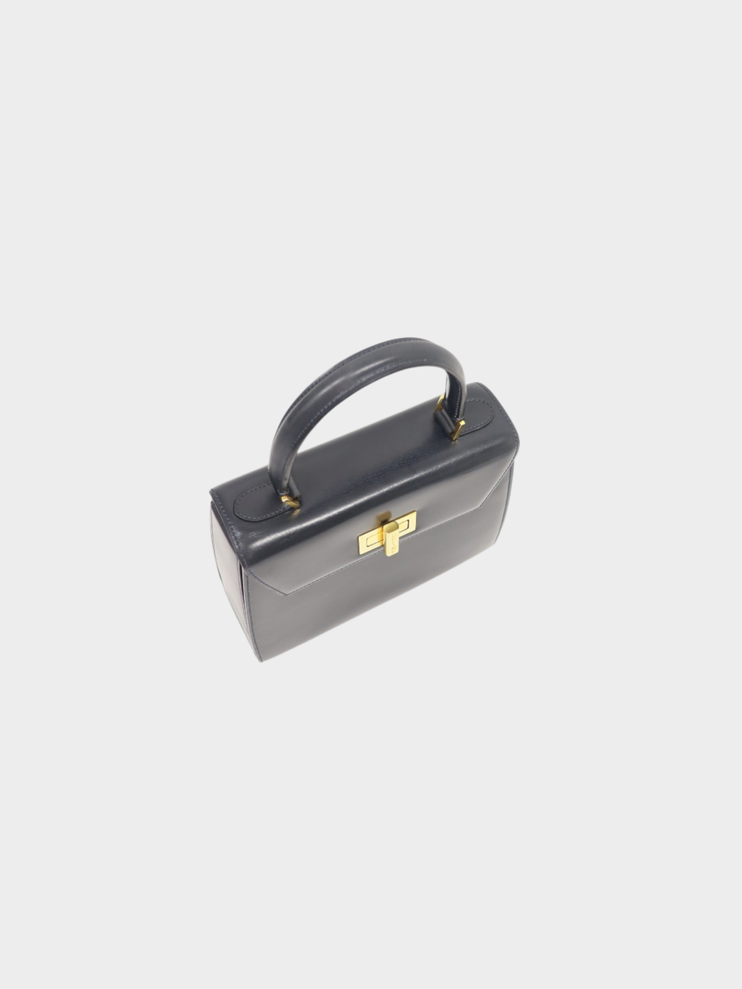 Celine 2000s Navy Leather Turn-Lock 2-Way Bag