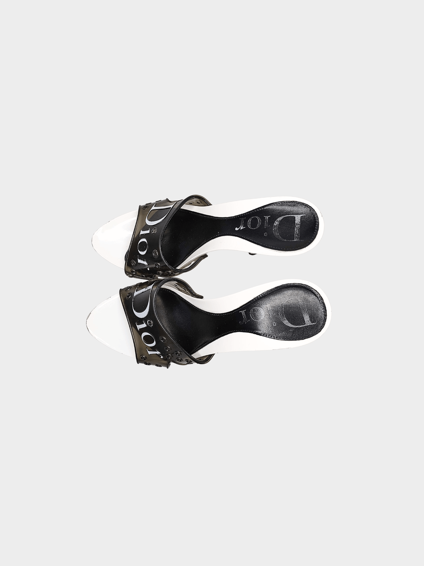 Christian Dior by John Galliano Early 2000s Black and White Jelly Heels