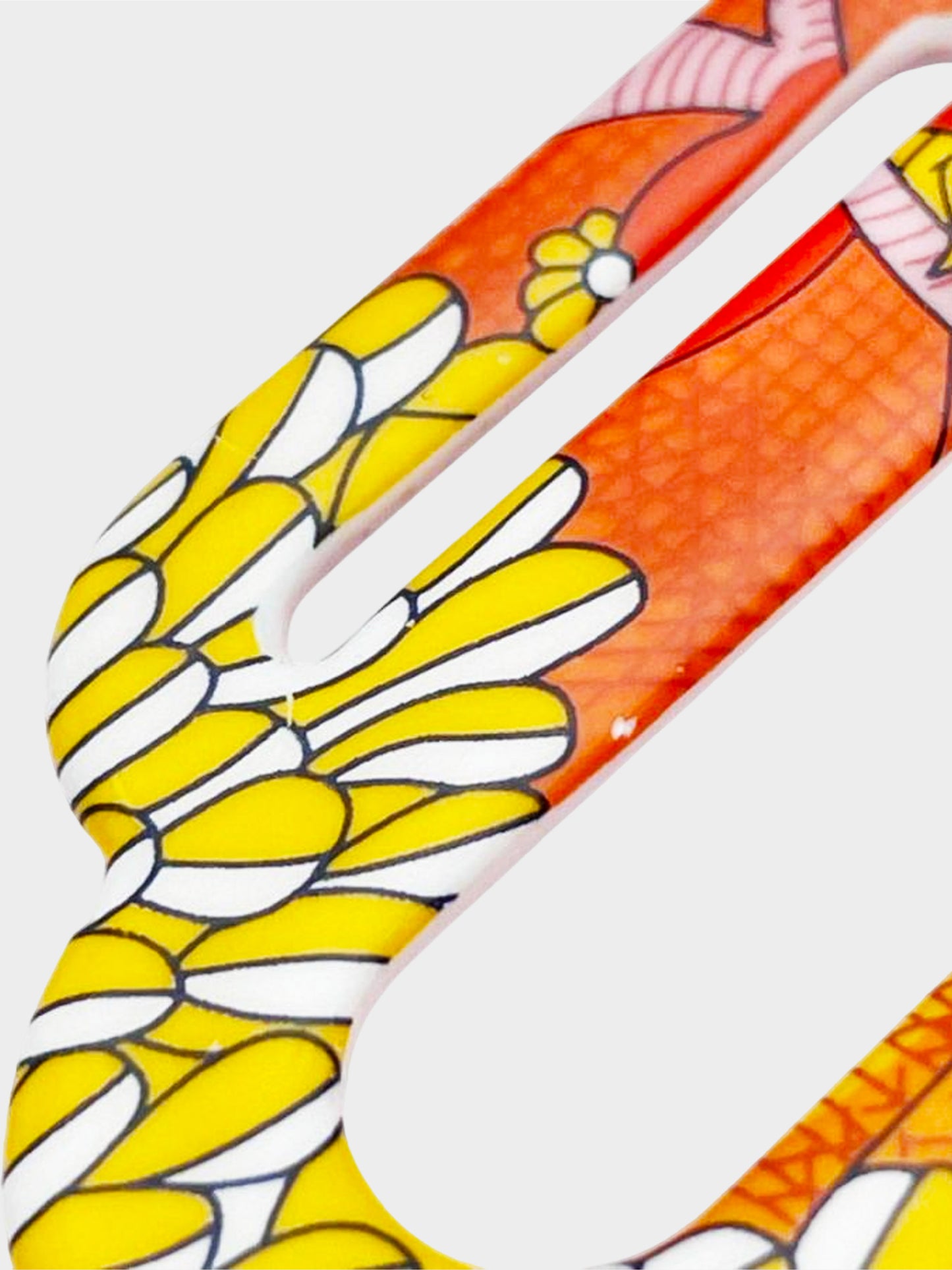 Hermès 2020s Bird Print Attelage Solid Enamel Earrings