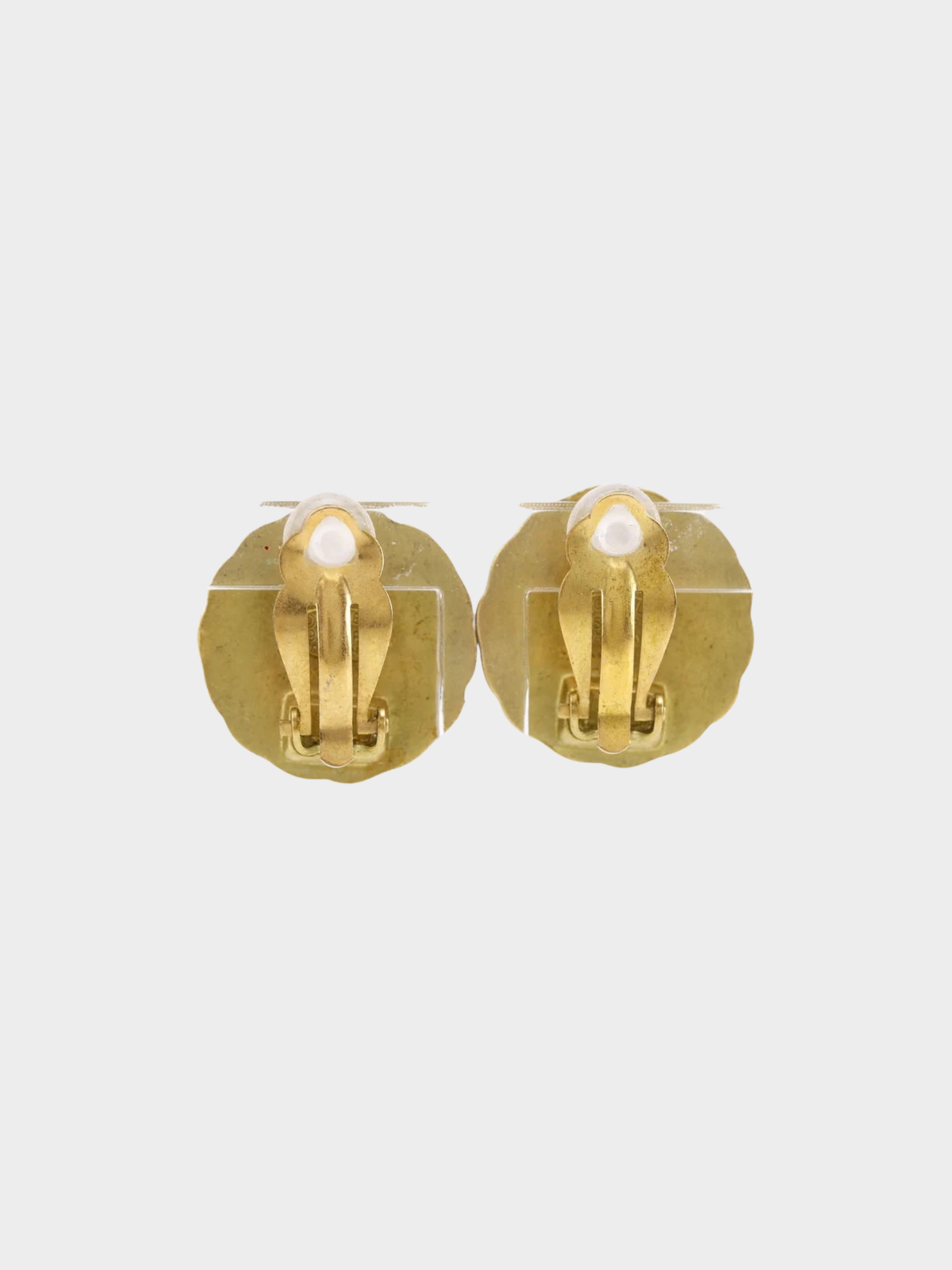 Chanel 1996 Gold Coco Oval Earrings