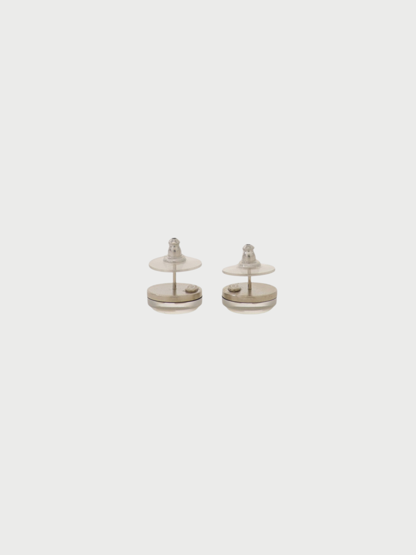 Chanel 2000s Clear Silver White Plastic COCO Earrings