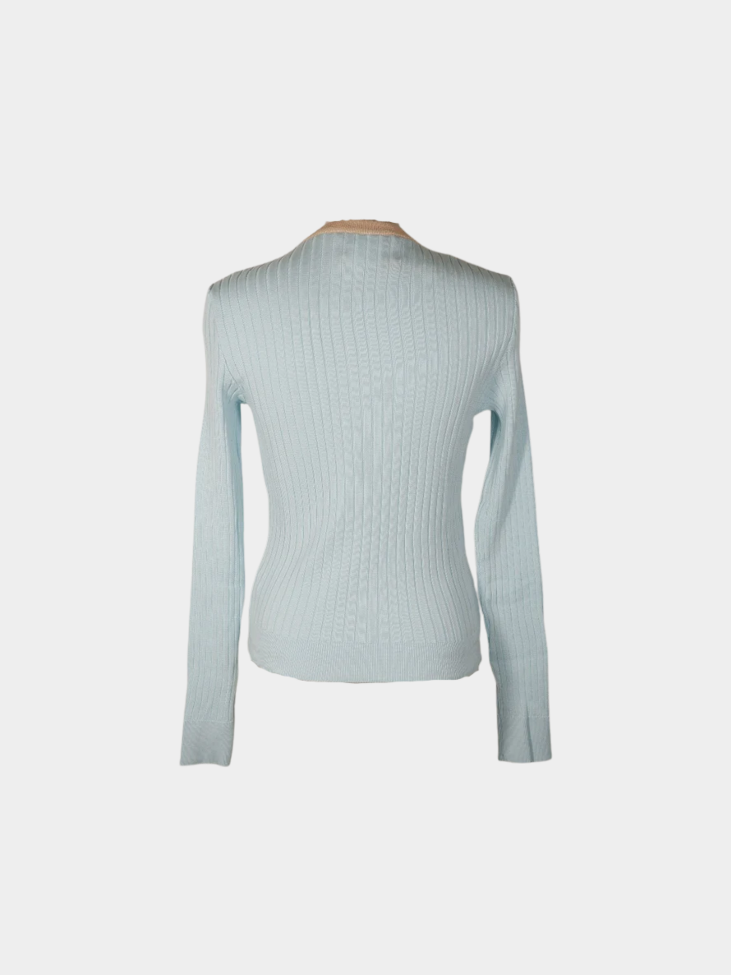 Chanel 1990s Light Blue and Orange Ensemble Cardigan