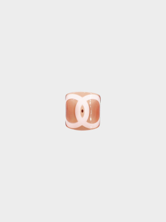 Chanel by Karl Lagerfeld Fall 2001 Brown Resin Translucent Wide Cuff Bracelet