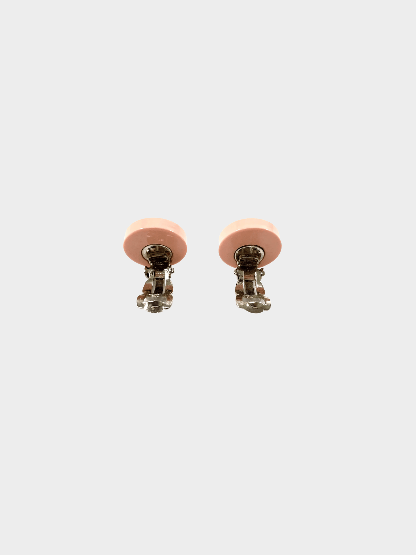 Chanel 2001 Pink and Cream Coco Mark Earrings