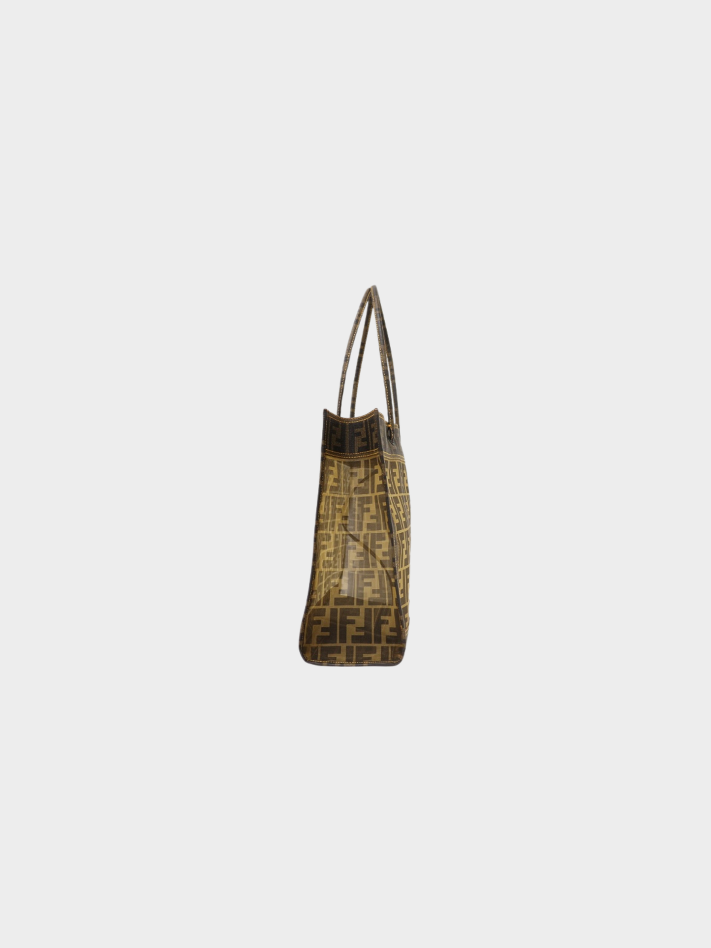 Fendi 2000s Brown Zucca Pattern Mesh Tote Bag
