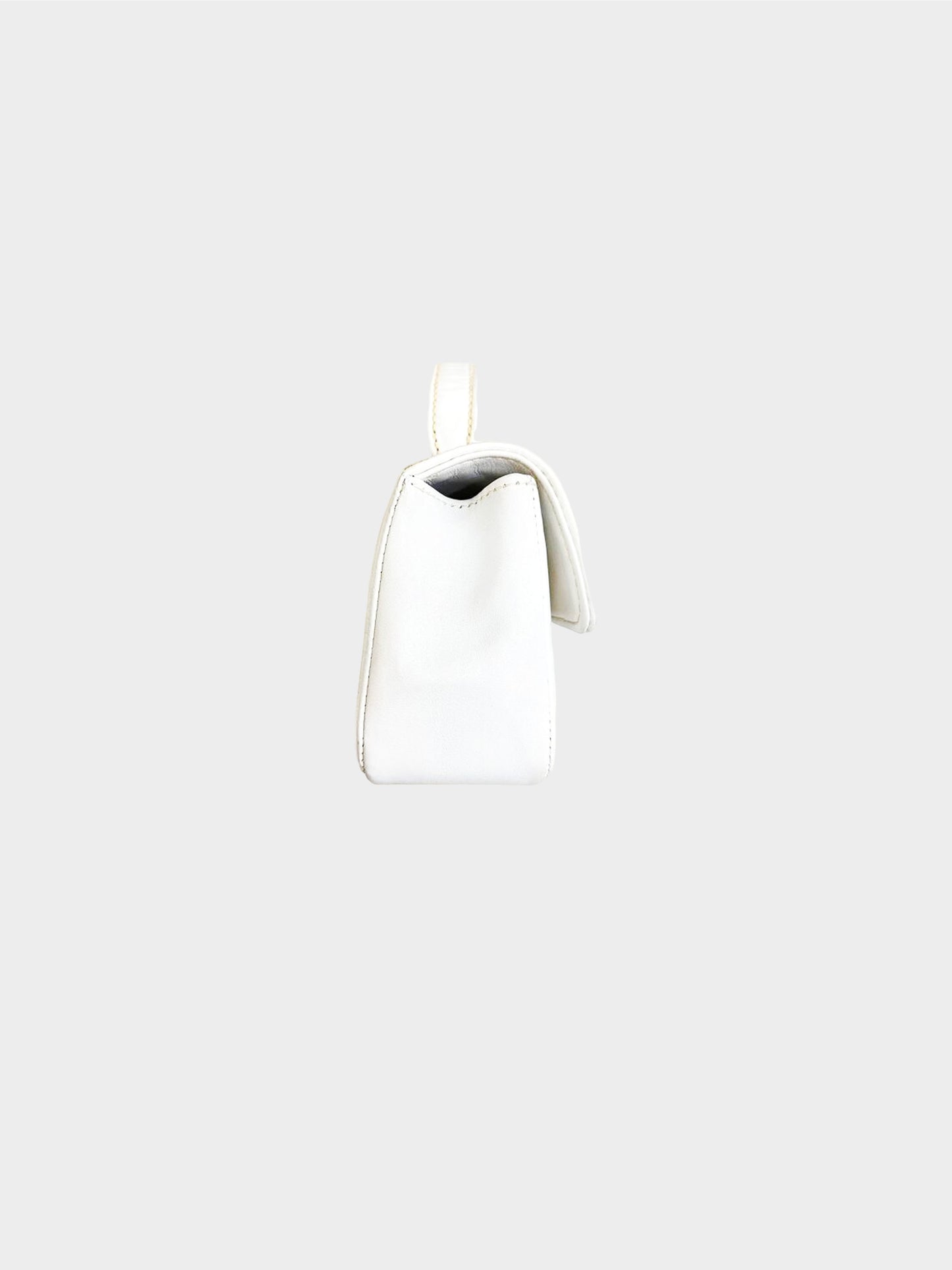 Chanel 2003 White Surpique Stitch Mini Kelly Handbag