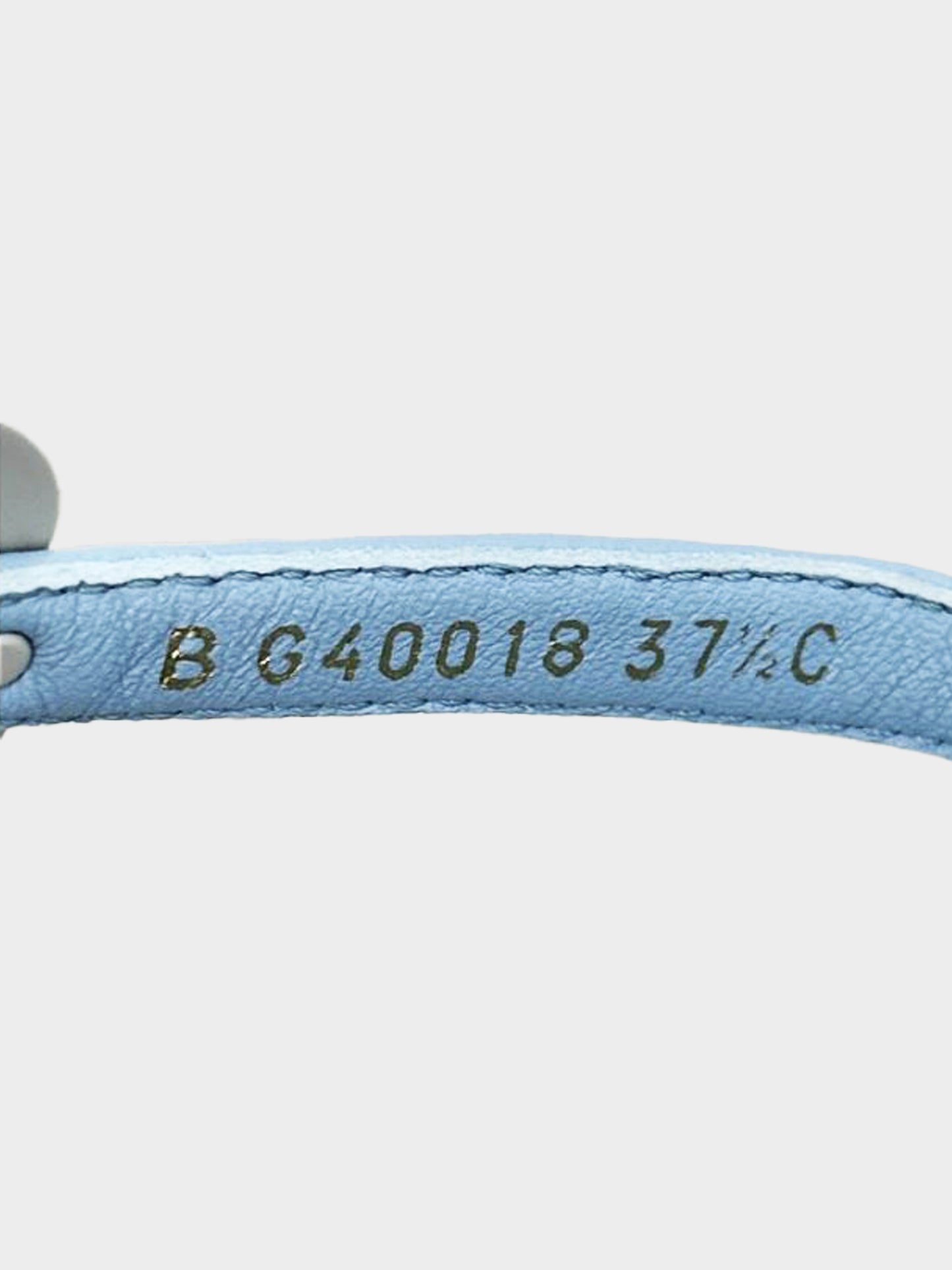 Chanel 2023 Light Blue Leather Thong Sandals