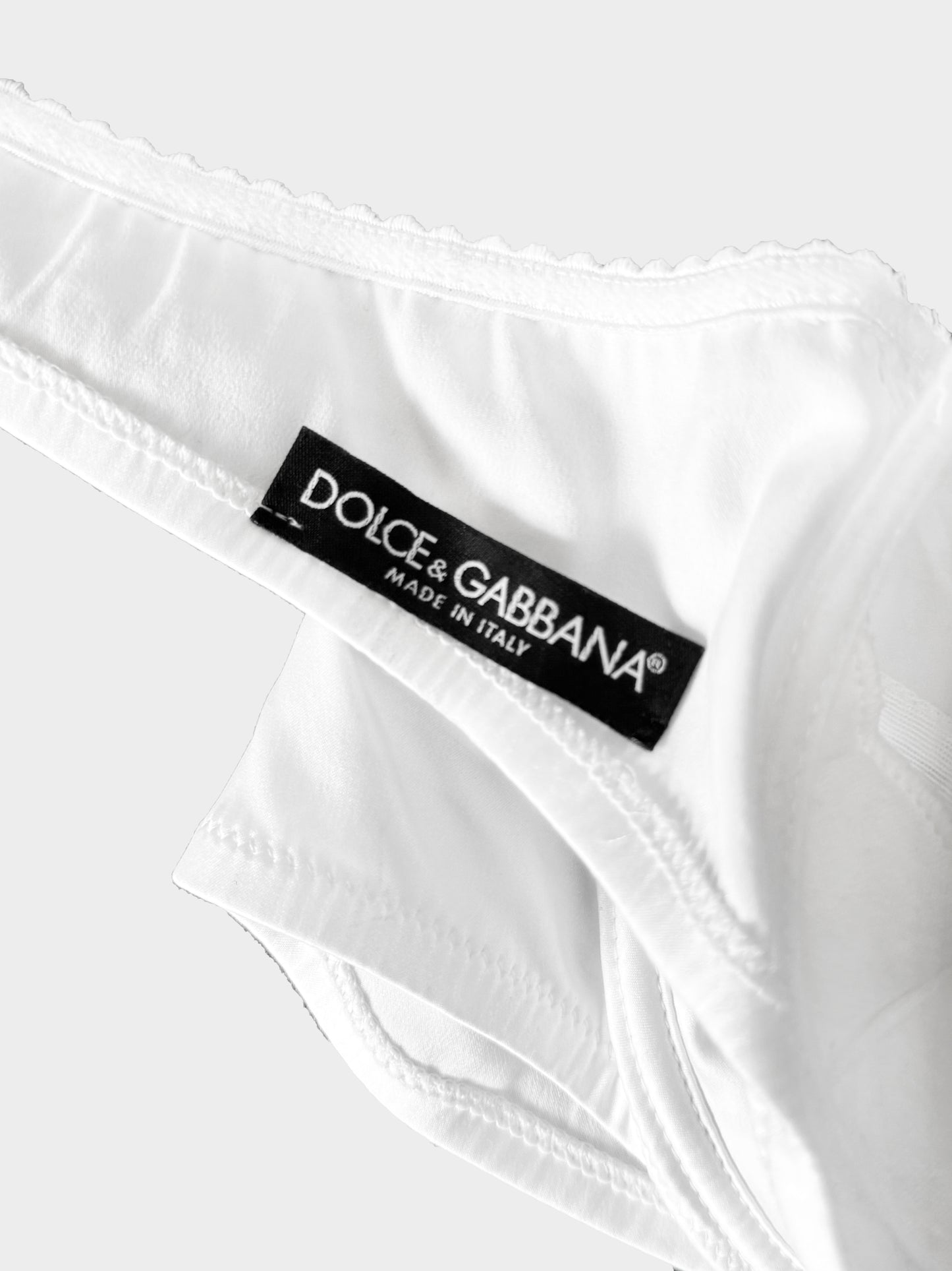 Dolce and Gabbana 2000s White Silk Strapless Bra
