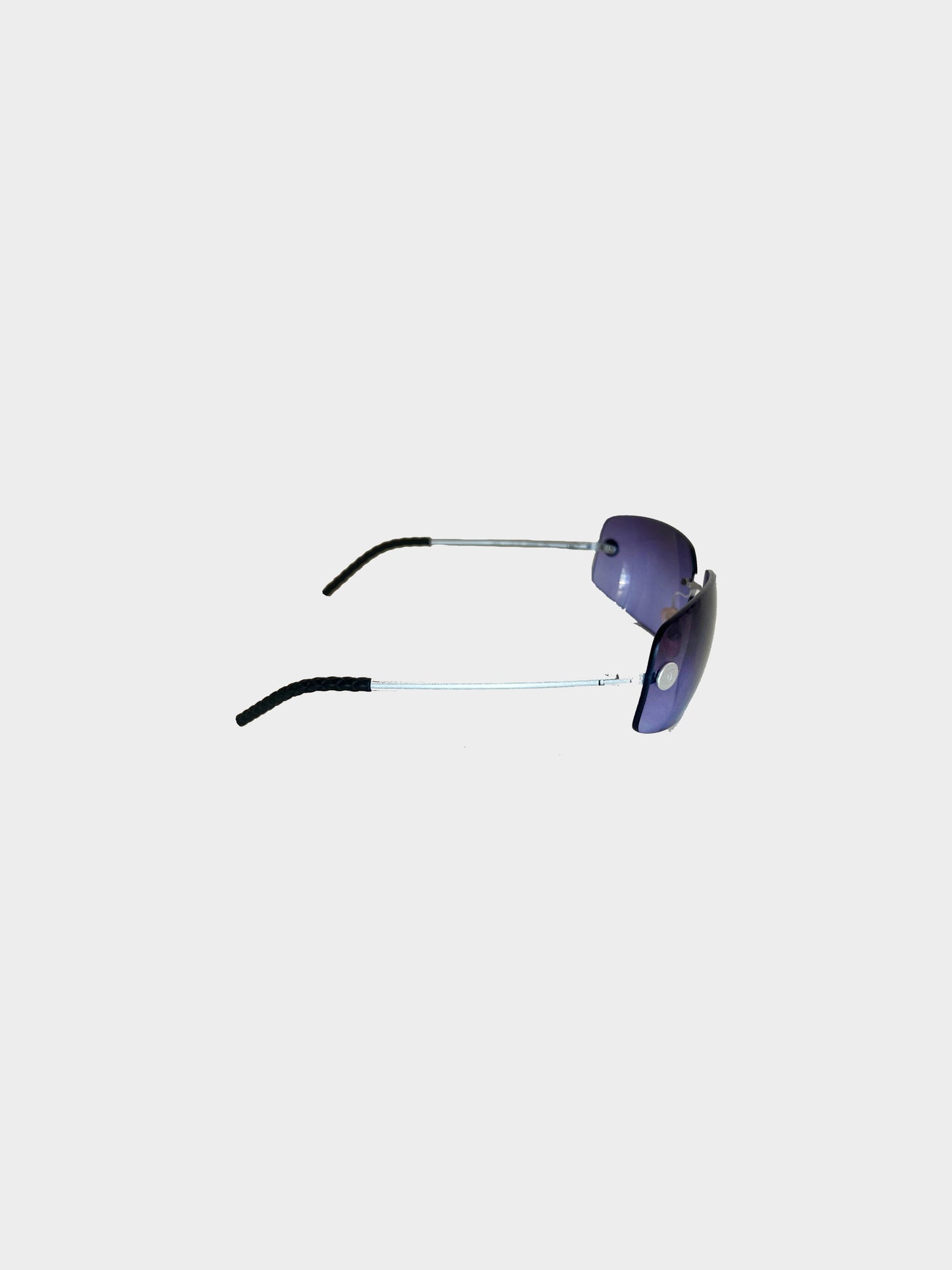 Chanel by Karl Lagerfeld 2000s Purple CC Rimless Sunglasses