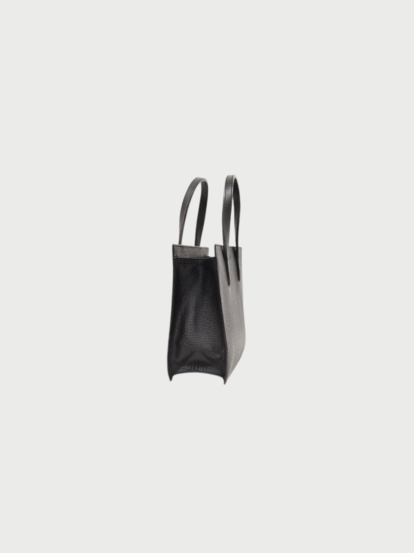 Loewe 2000s Black Leather Logo Mini Hand Bag