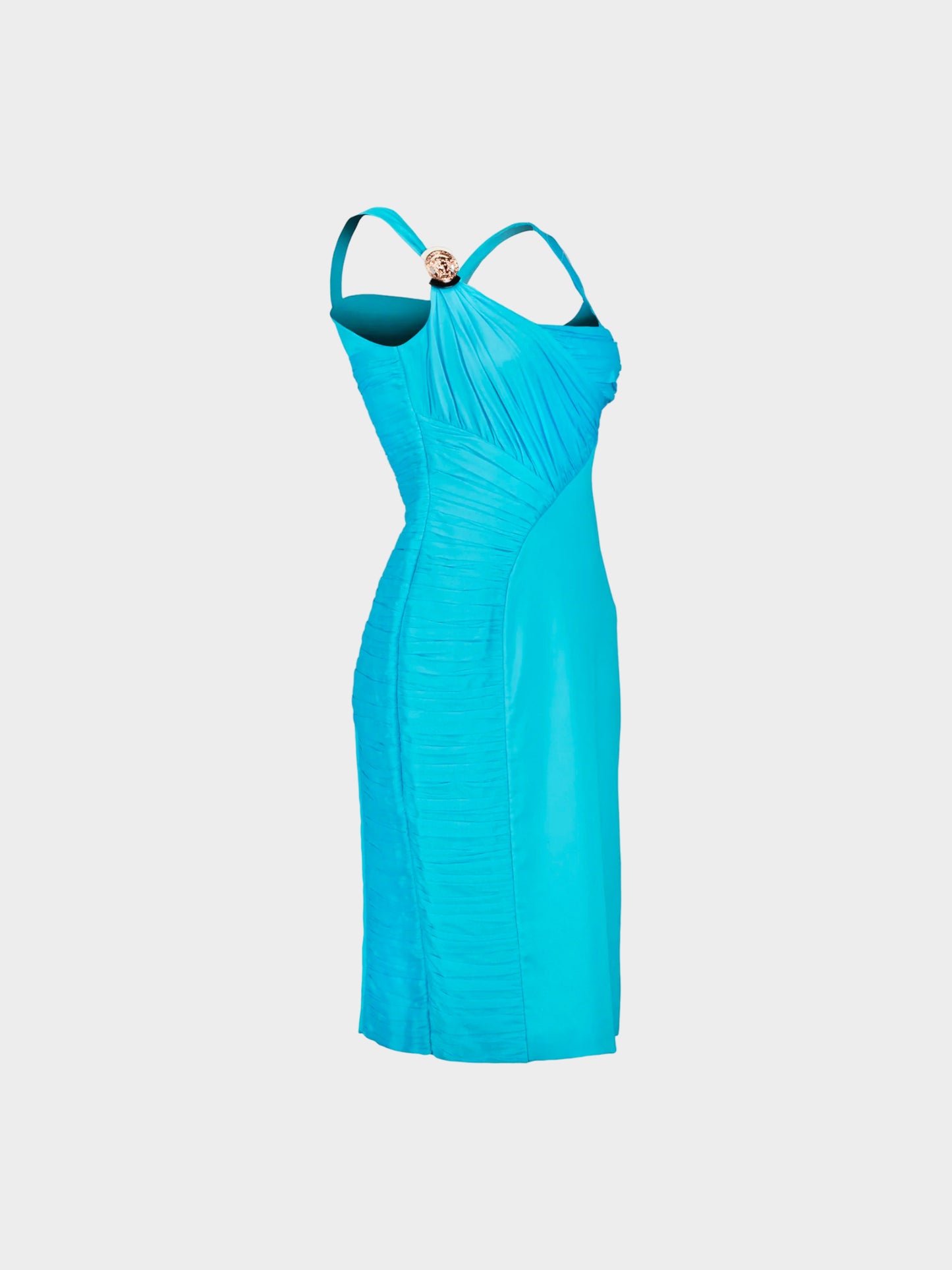 Versace 2012 Blue Medusa Silk Dress