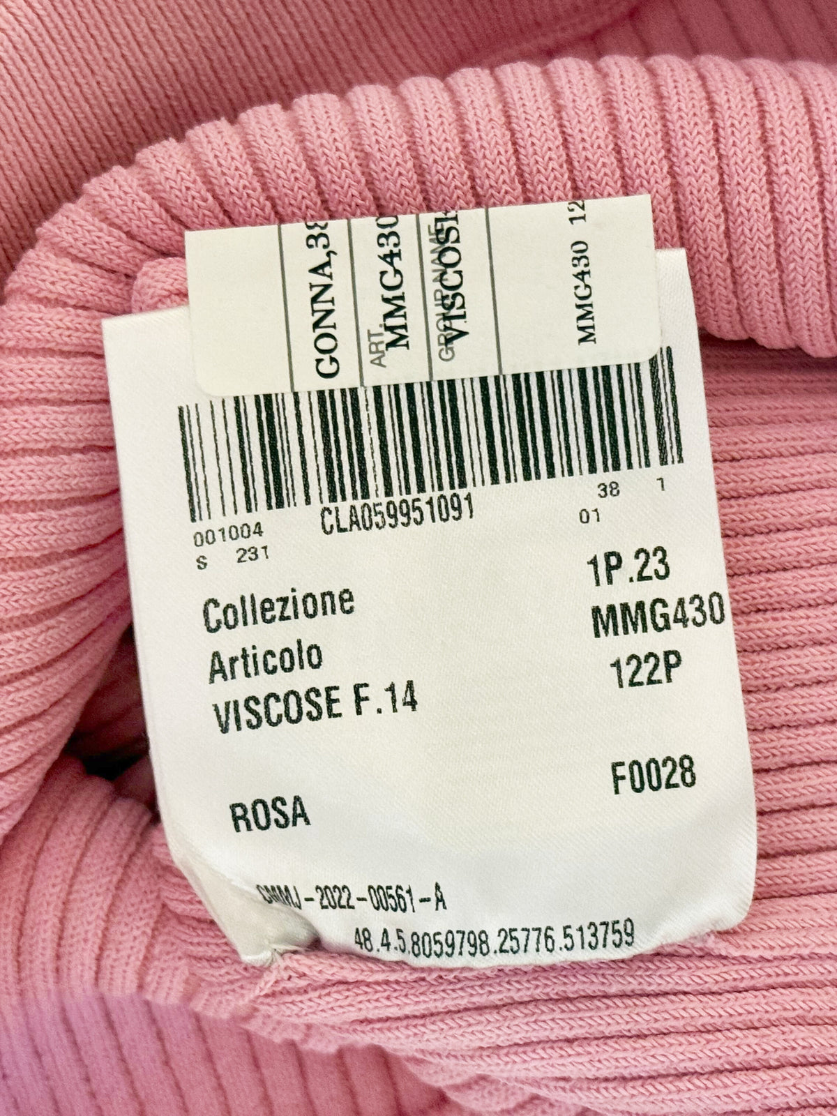 Miu Miu 2022 Pink Knitted Logo Patch Fitted Mini Skirt