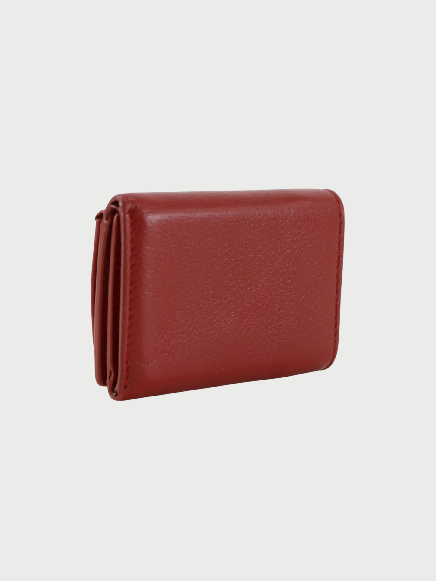 Balenciaga 2020s Red Calfskin Paper Mini Trifold Wallet