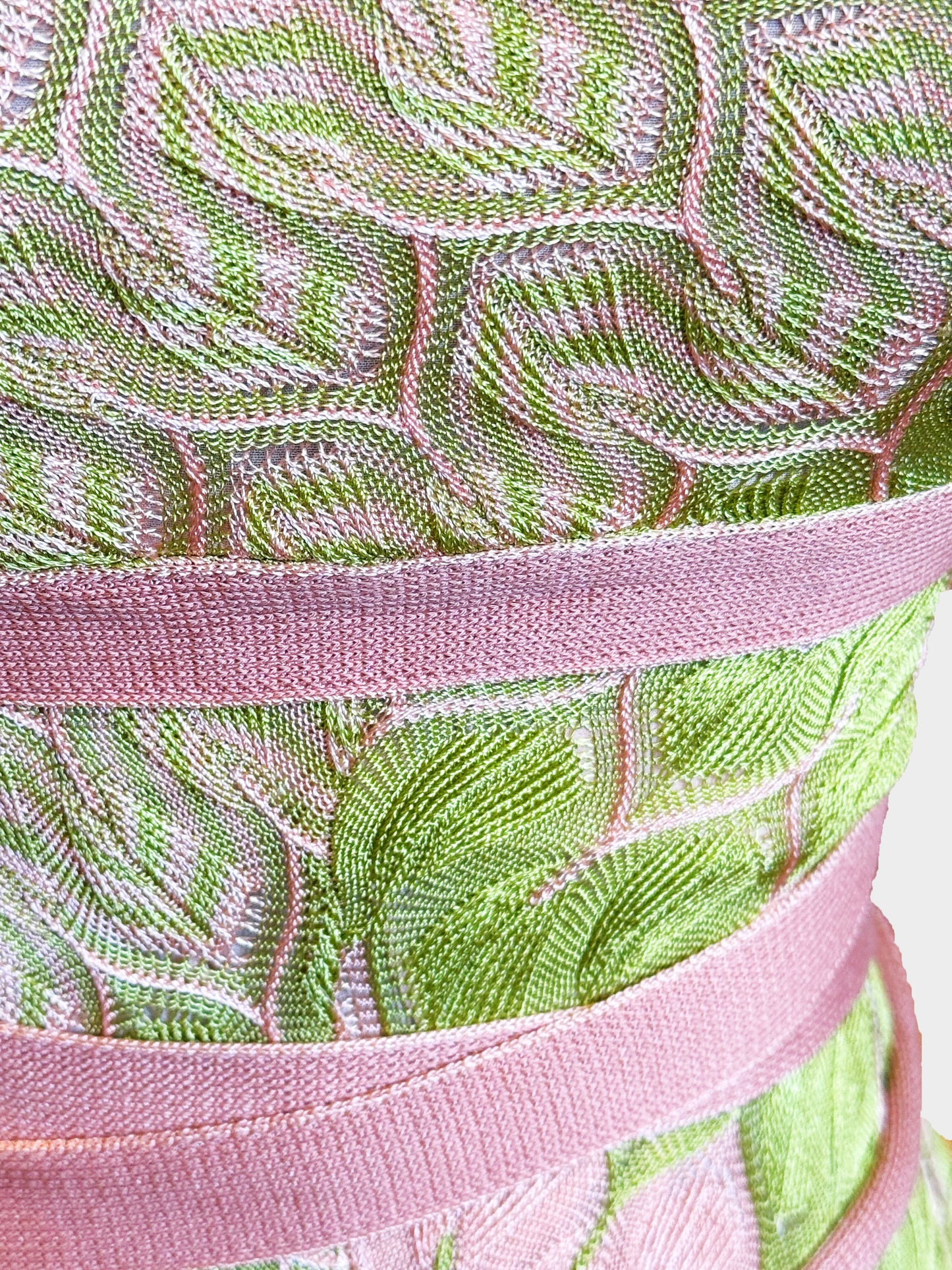 Missoni 2000s Rare Pink and Green Abstract Pattern Knitted Dress