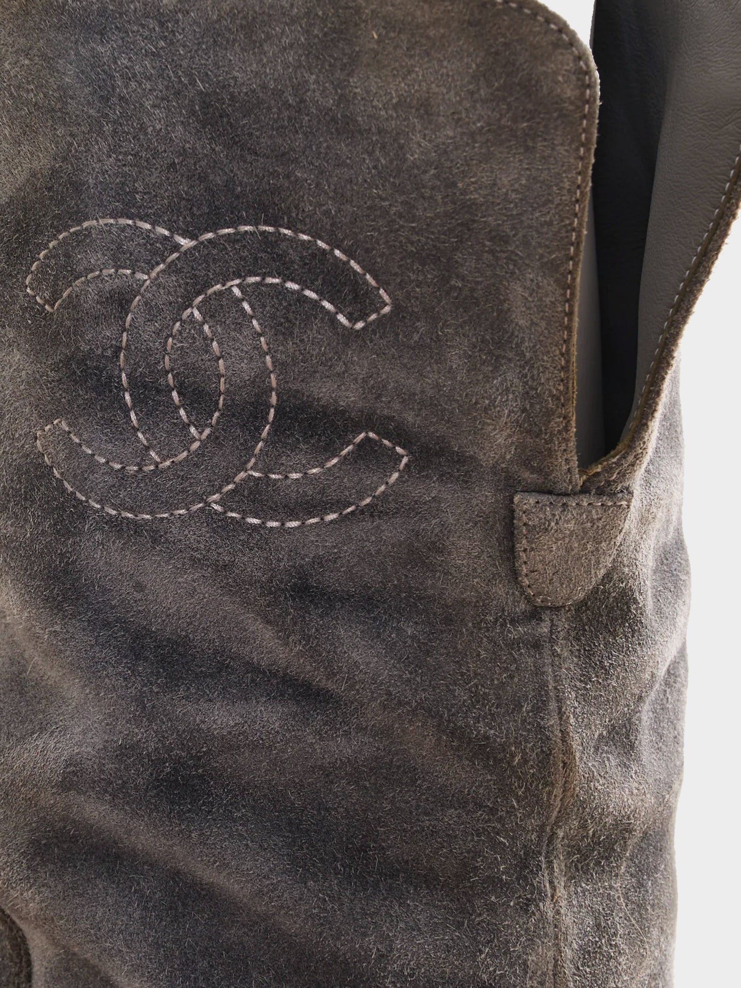 Chanel by Karl Lagerfeld 2000s Brown Suede High Boots