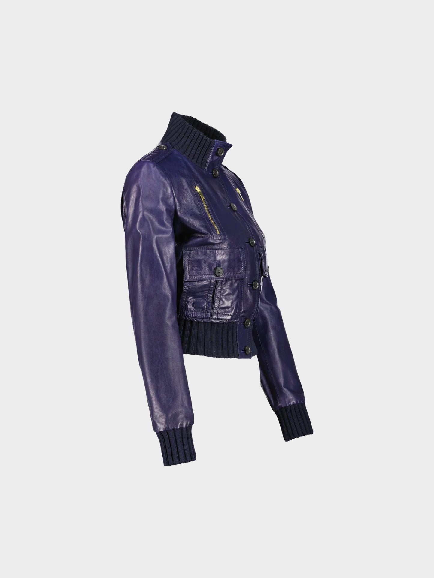 Gucci Resort 2006 Blue 'Madonna' Leather Bomber Jacket