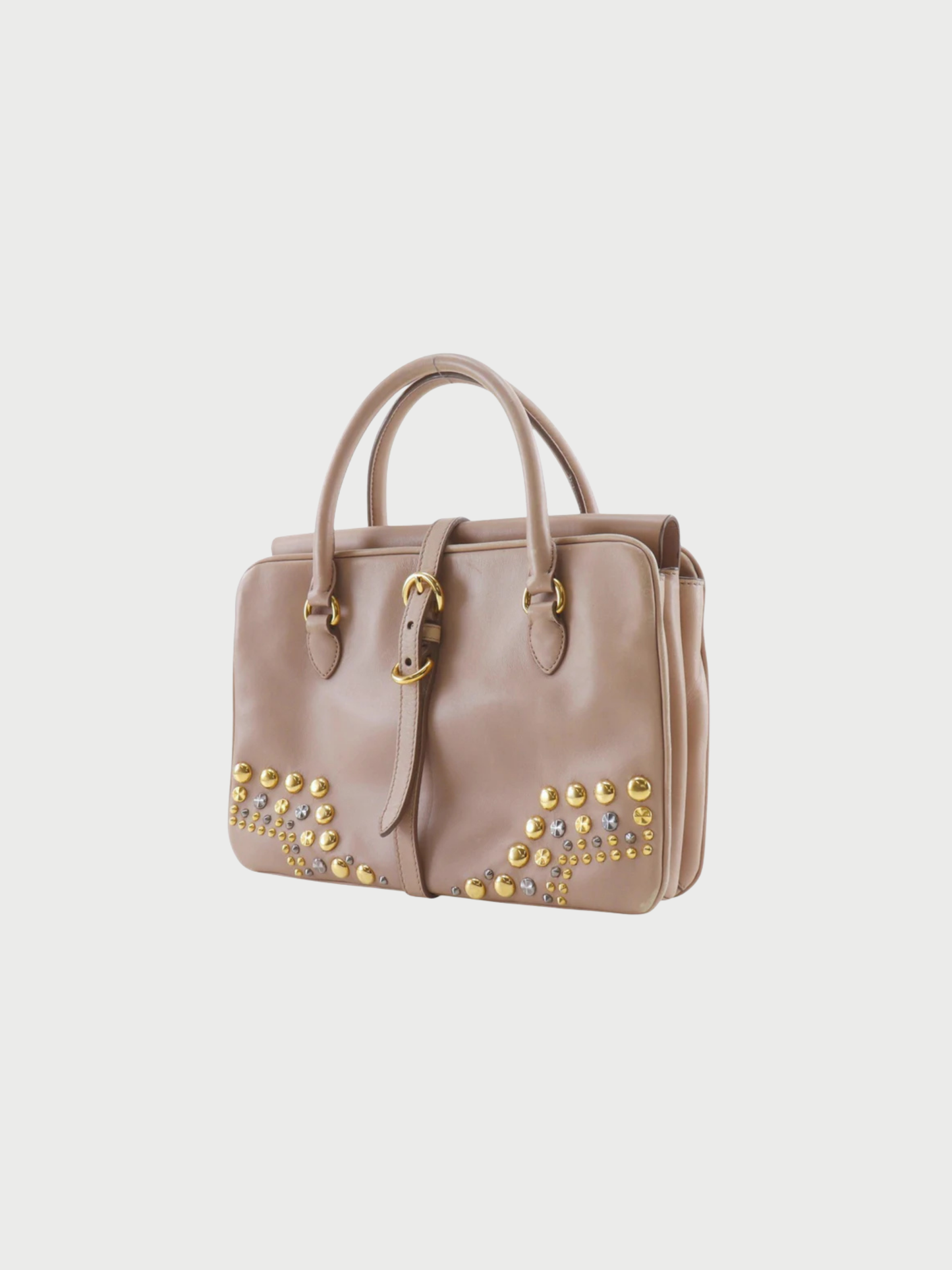 Miu Miu 2000s Raspberry Pink Leather Studded Handbag