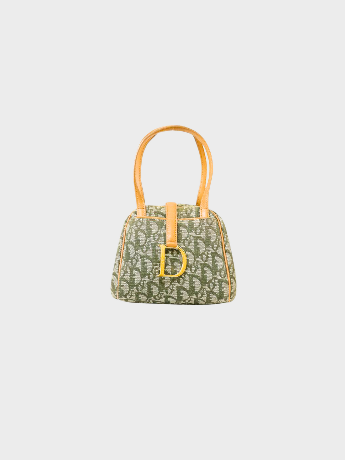 Christian Dior 2000s Green Oblique Trotter Mini Handbag