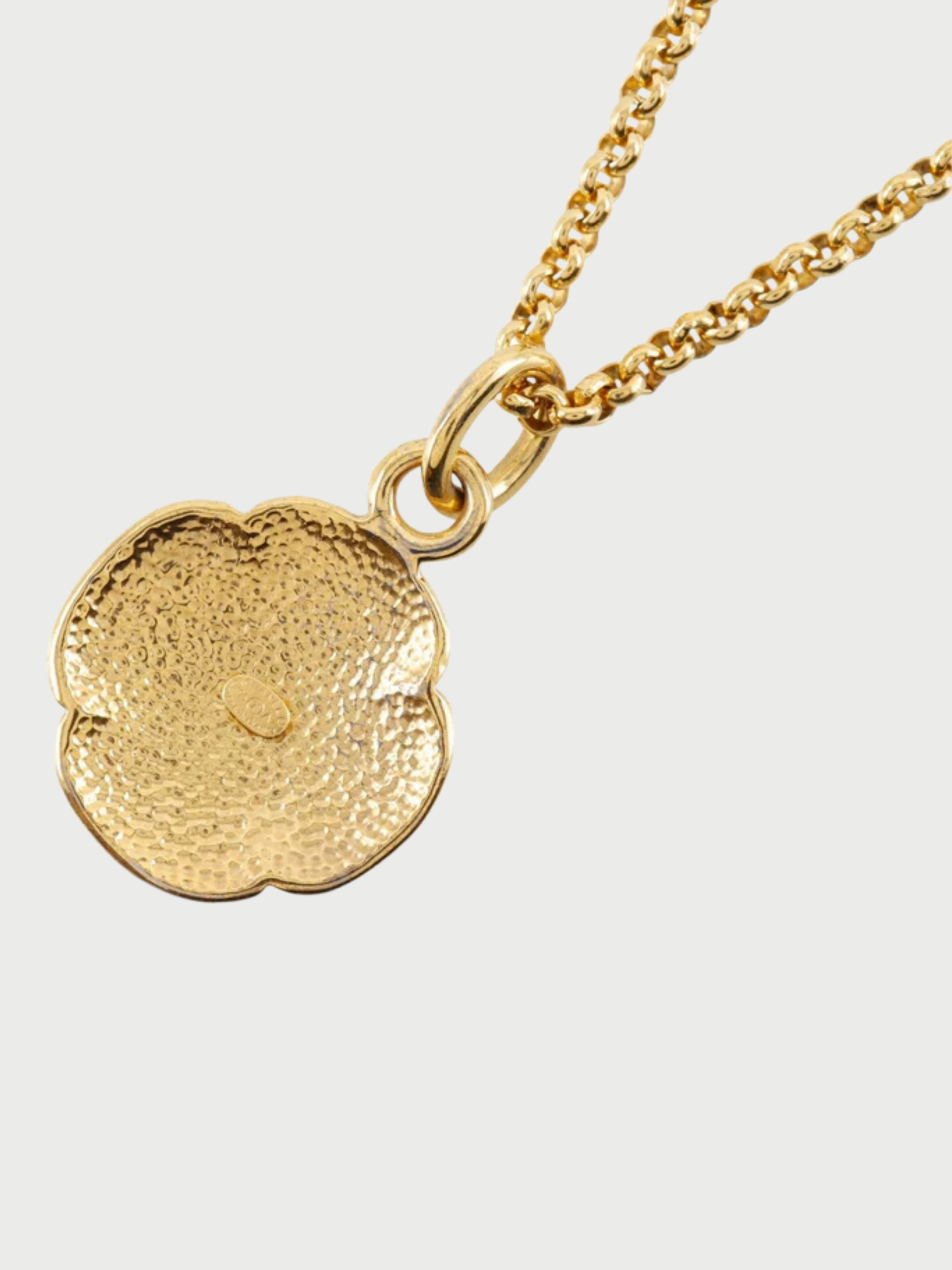 Chanel 1995 Gold Plated Metal COCO Mark Pendant Necklace