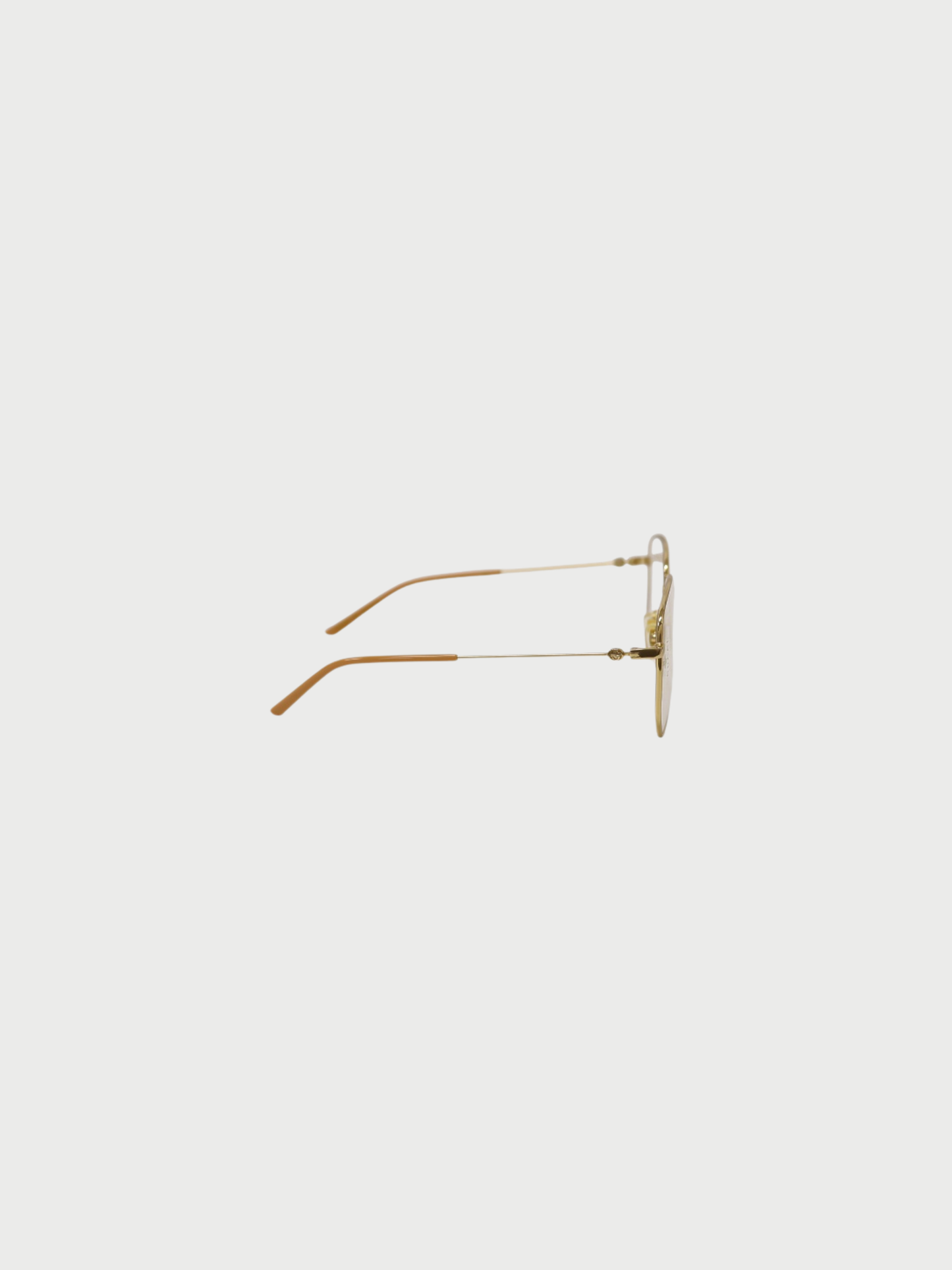 Gucci 2000s Gold Beige Square Frame Glasses