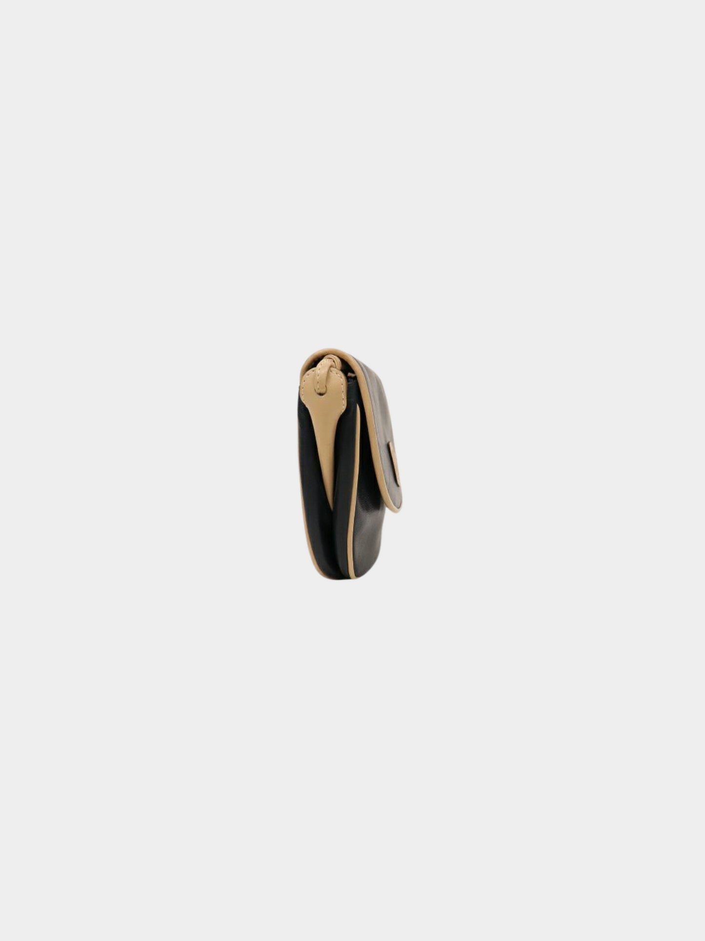 Celine 1990s Ivory and Navy Macadam Blazon Leather Shoulder Bag