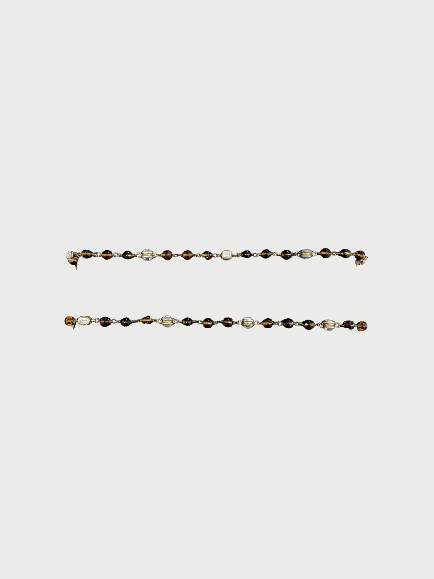 Chanel 1985 Brown Murano Glass Crystal Necklace