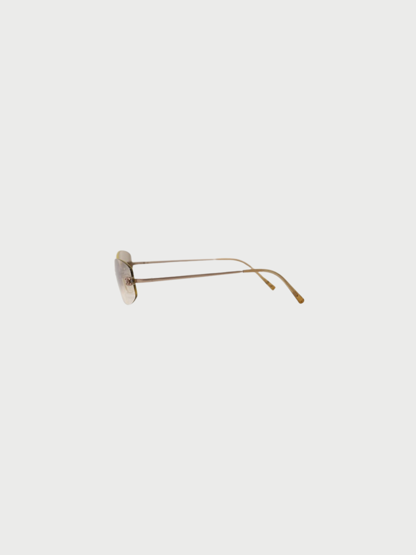 Chanel 2000s Silver Plated Metal Coco Sunglasses
