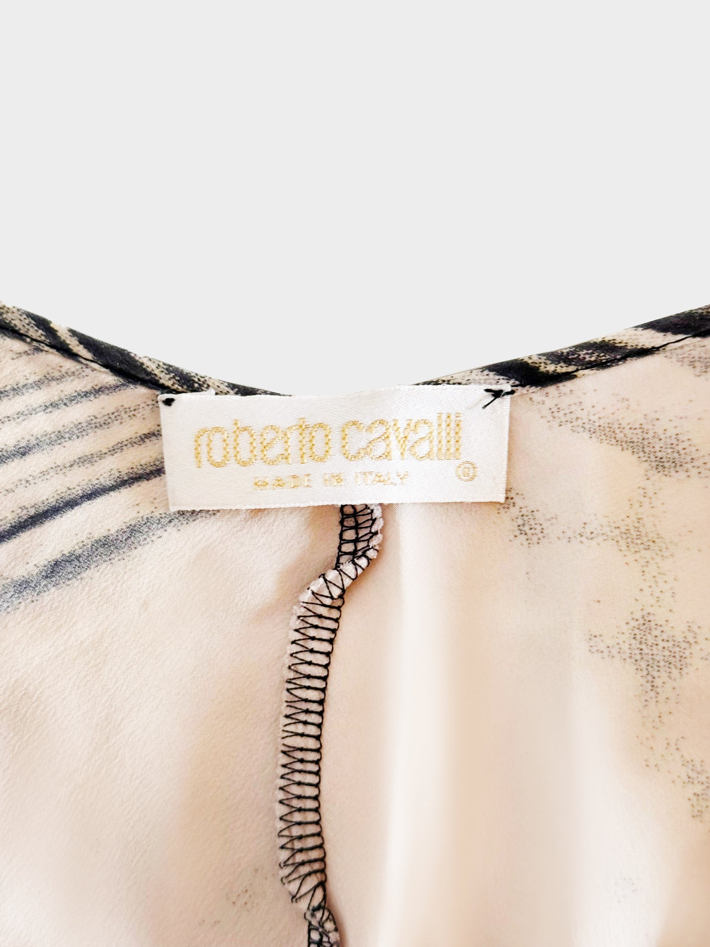 Roberto Cavalli SS 2001 Face Print Silk Dress